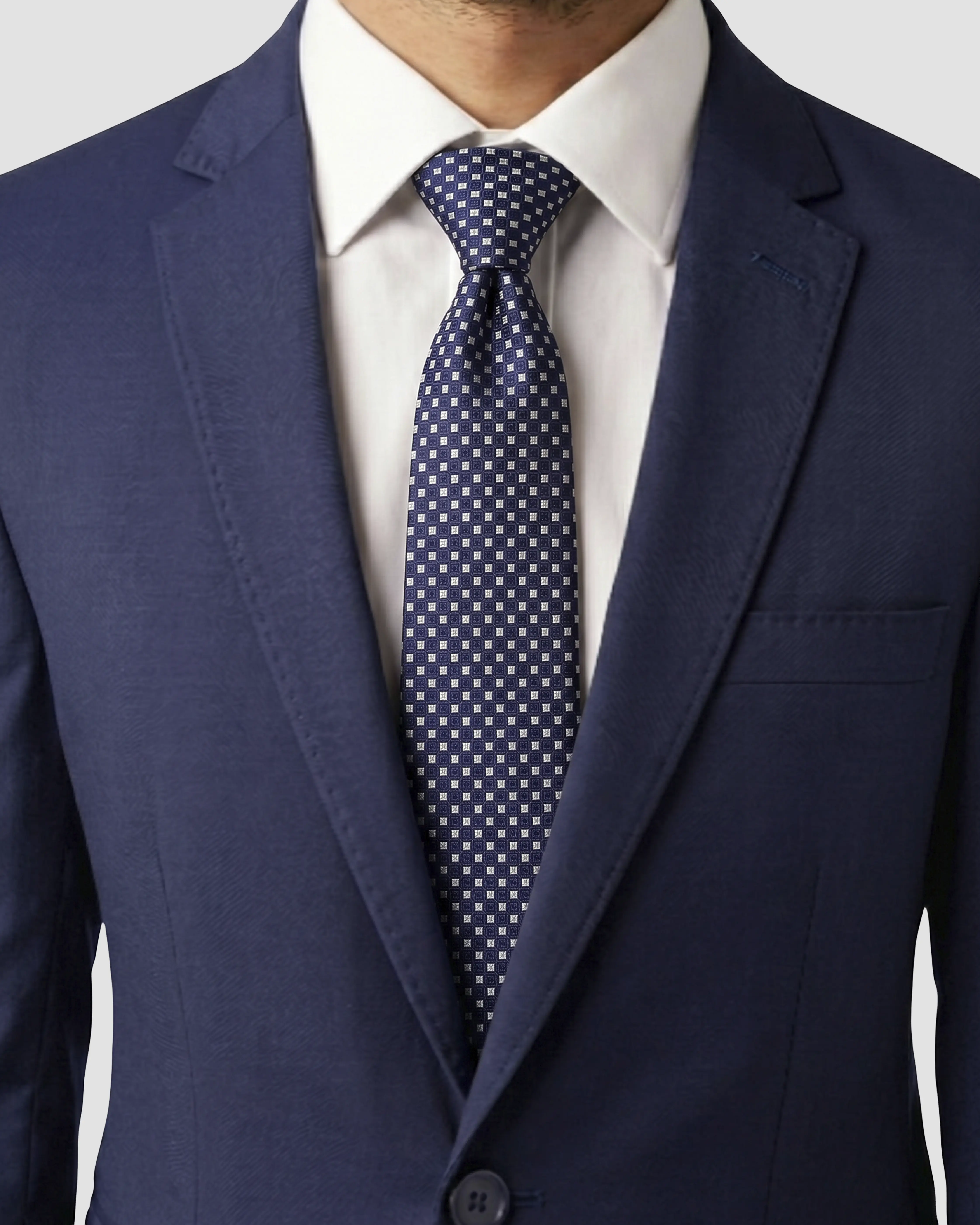 Pavilion Dotted Dobby Tie - Navy - Image 2