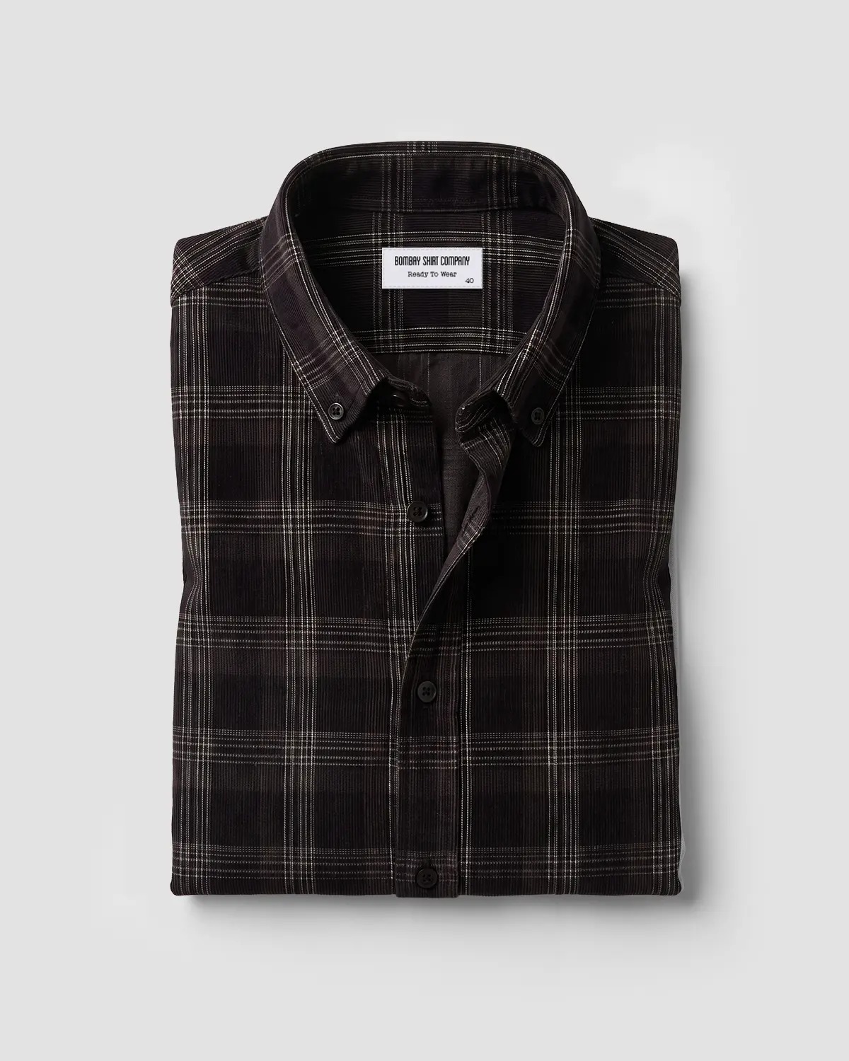Pine Black & White Corduroy Checked Shirt