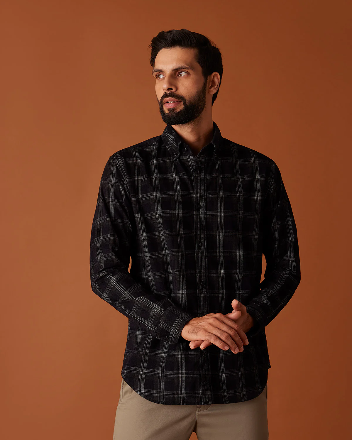 Pine Black & White Corduroy Checked Shirt - Image 2
