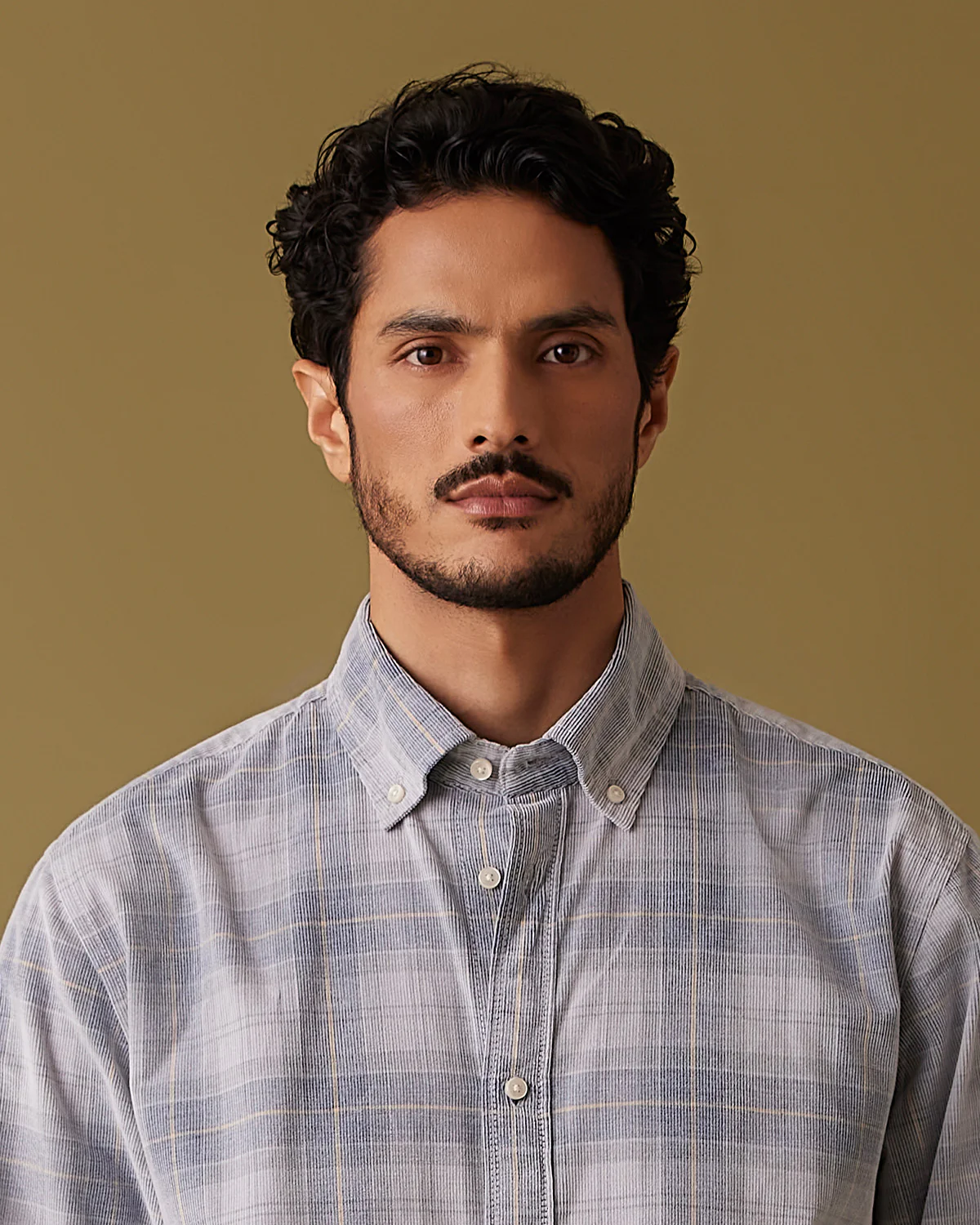 Pine Navy & Grey Corduroy Checked Shirt - Image 2