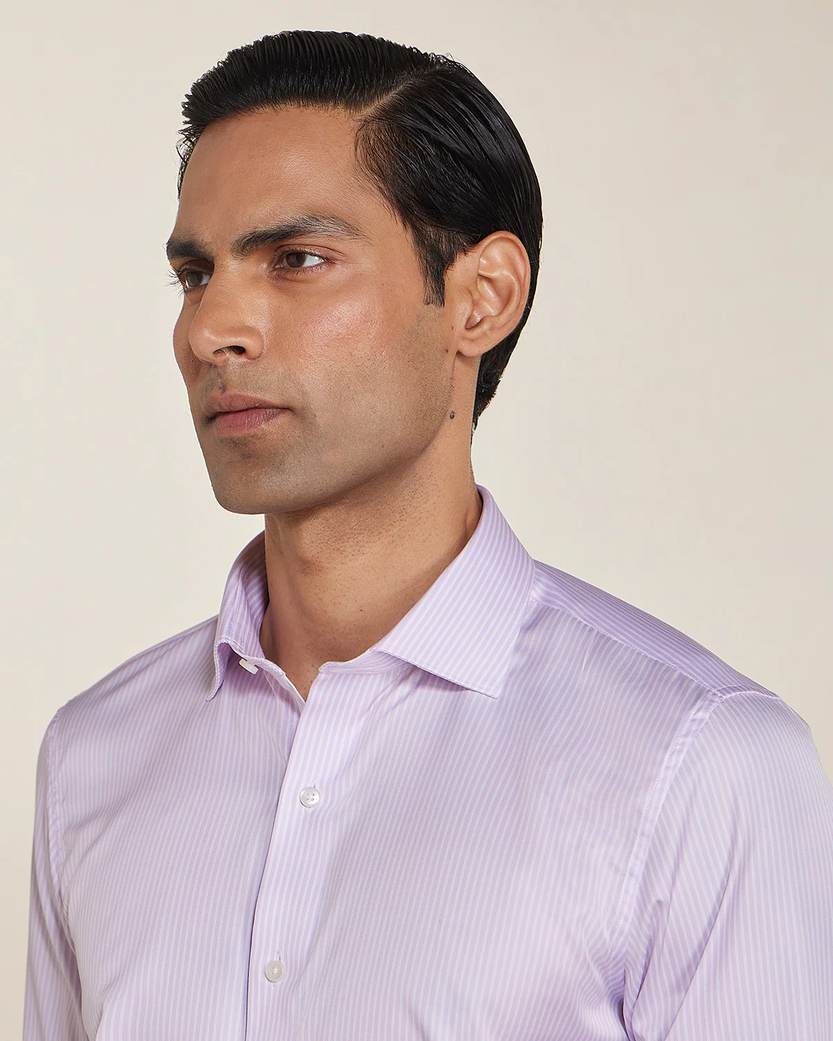 Pink Satin Striped Shirt - Image 3