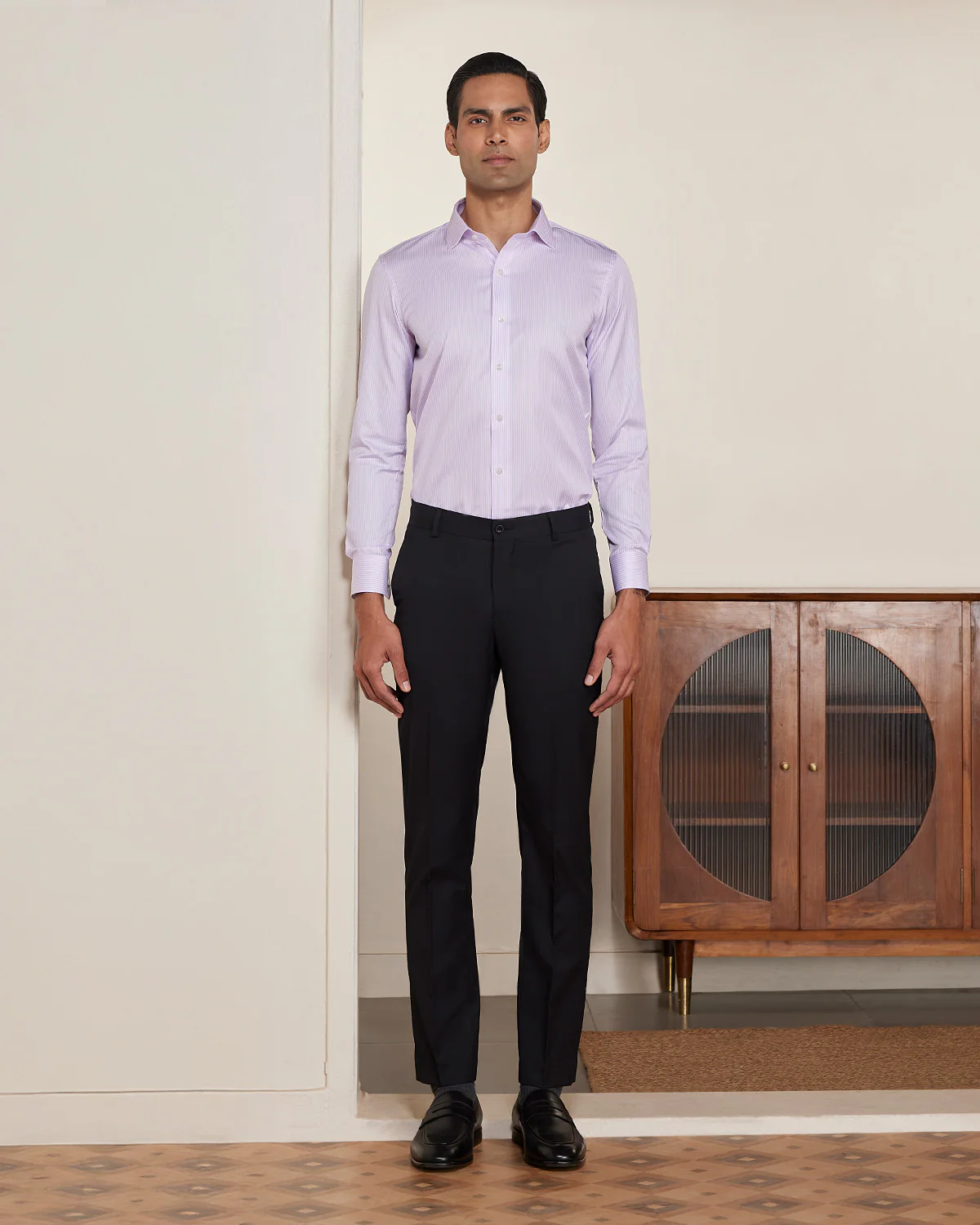 Pink Satin Striped Shirt - Image 4