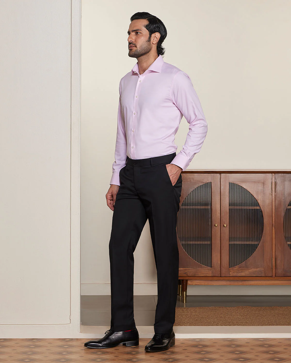 Pink Wrinkle-Free Stretch Twill Shirt - Image 5
