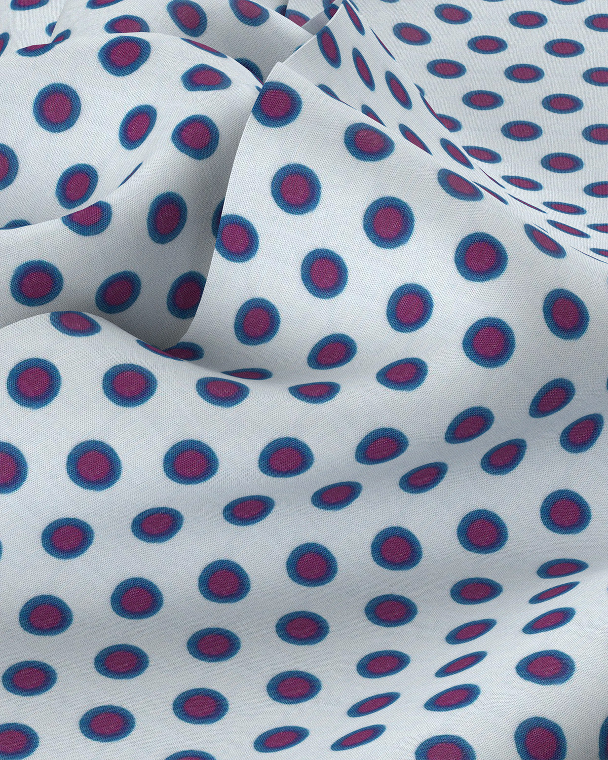 Polka Dot Printed Shirt - Mauve & Blue