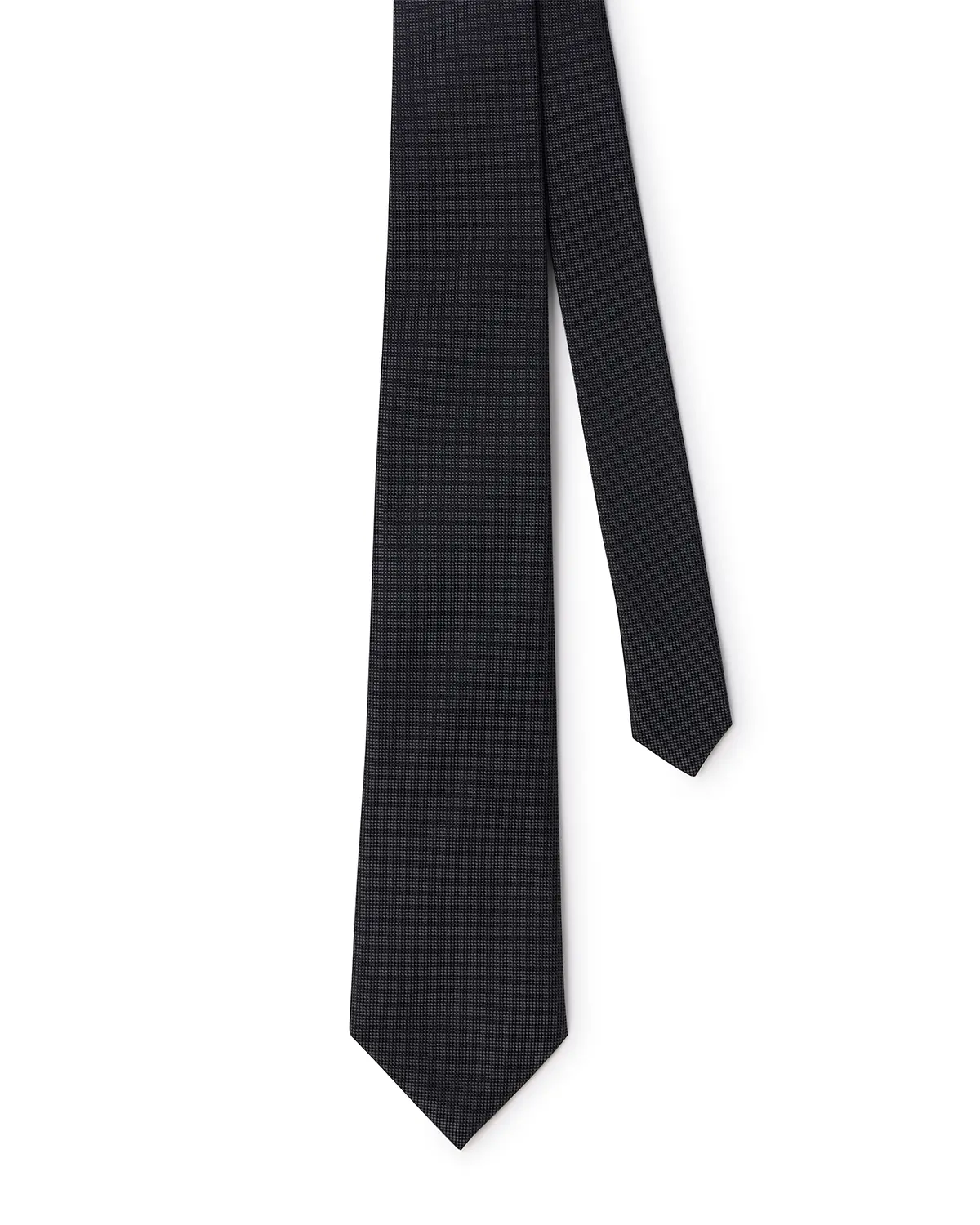 Prestige 100% Silk Micro-Dobby Tie - Black & Grey - Image 3