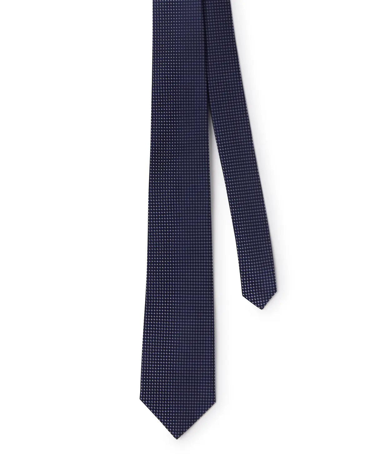 Prestige 100% Silk Micro-Dobby Tie - Navy & Black - Image 3