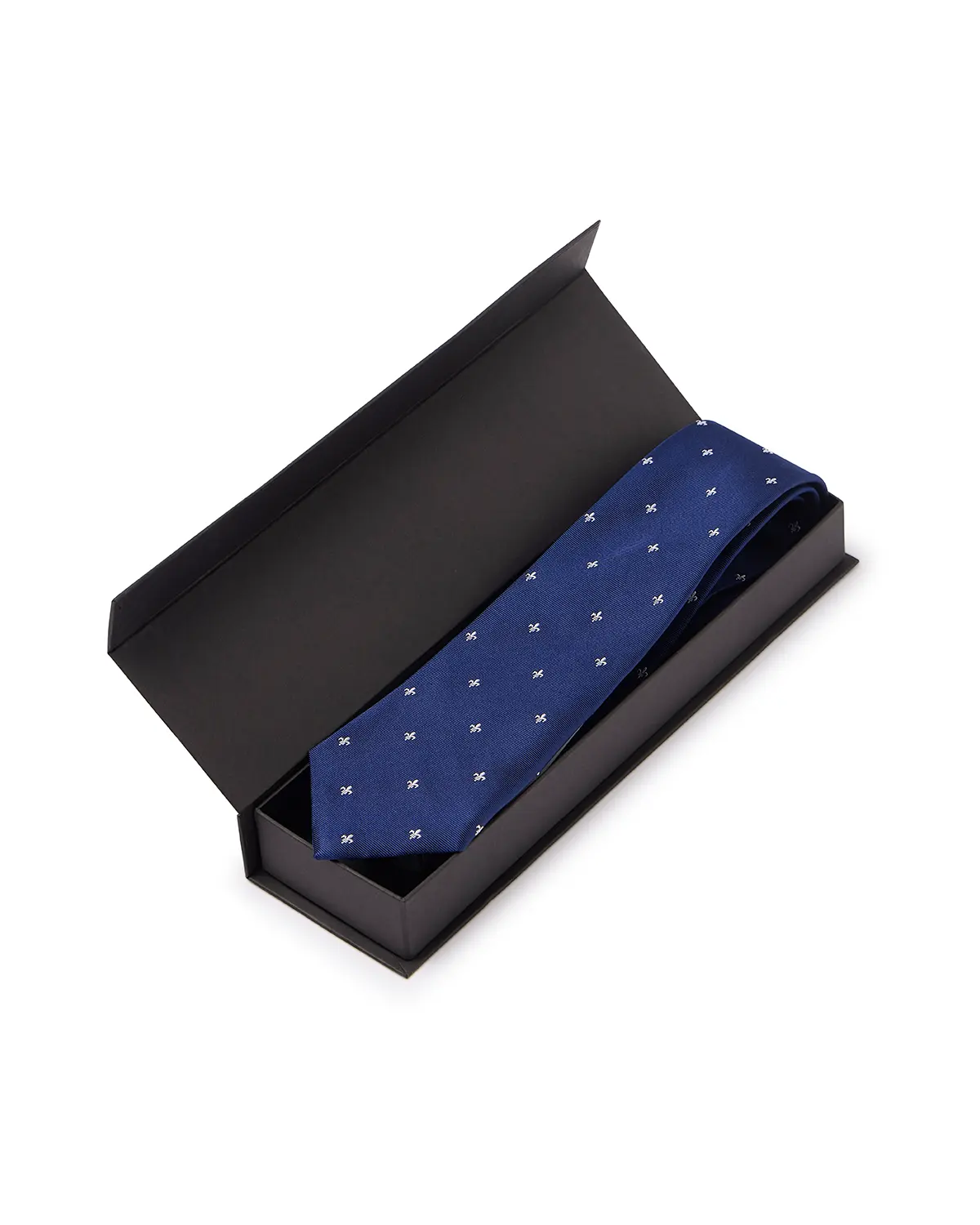 Prestige 100% Silk Motif Embroidered Tie - Navy - Image 4