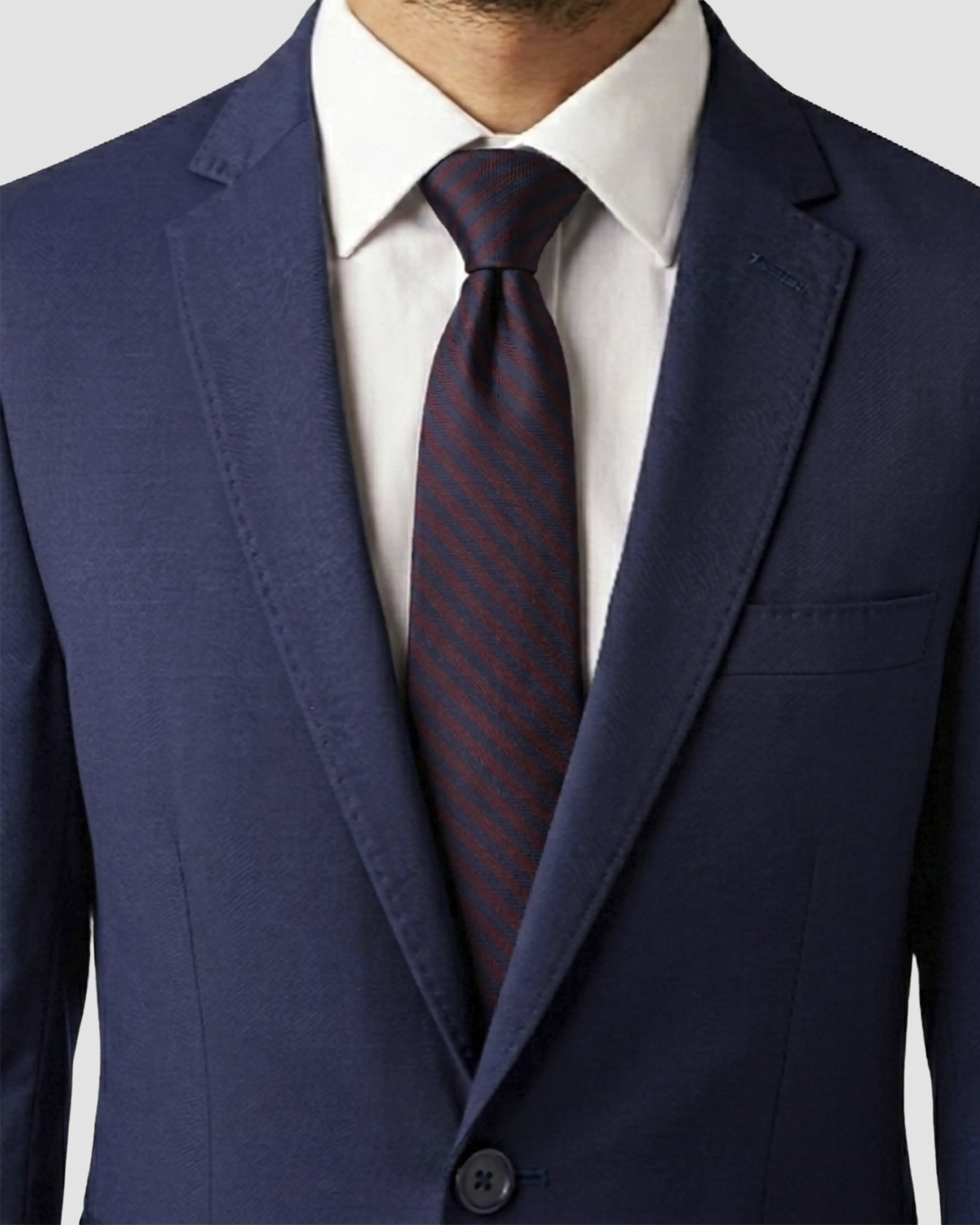 Prestige 100% Silk Striped Tie - Brown & Navy - Image 2