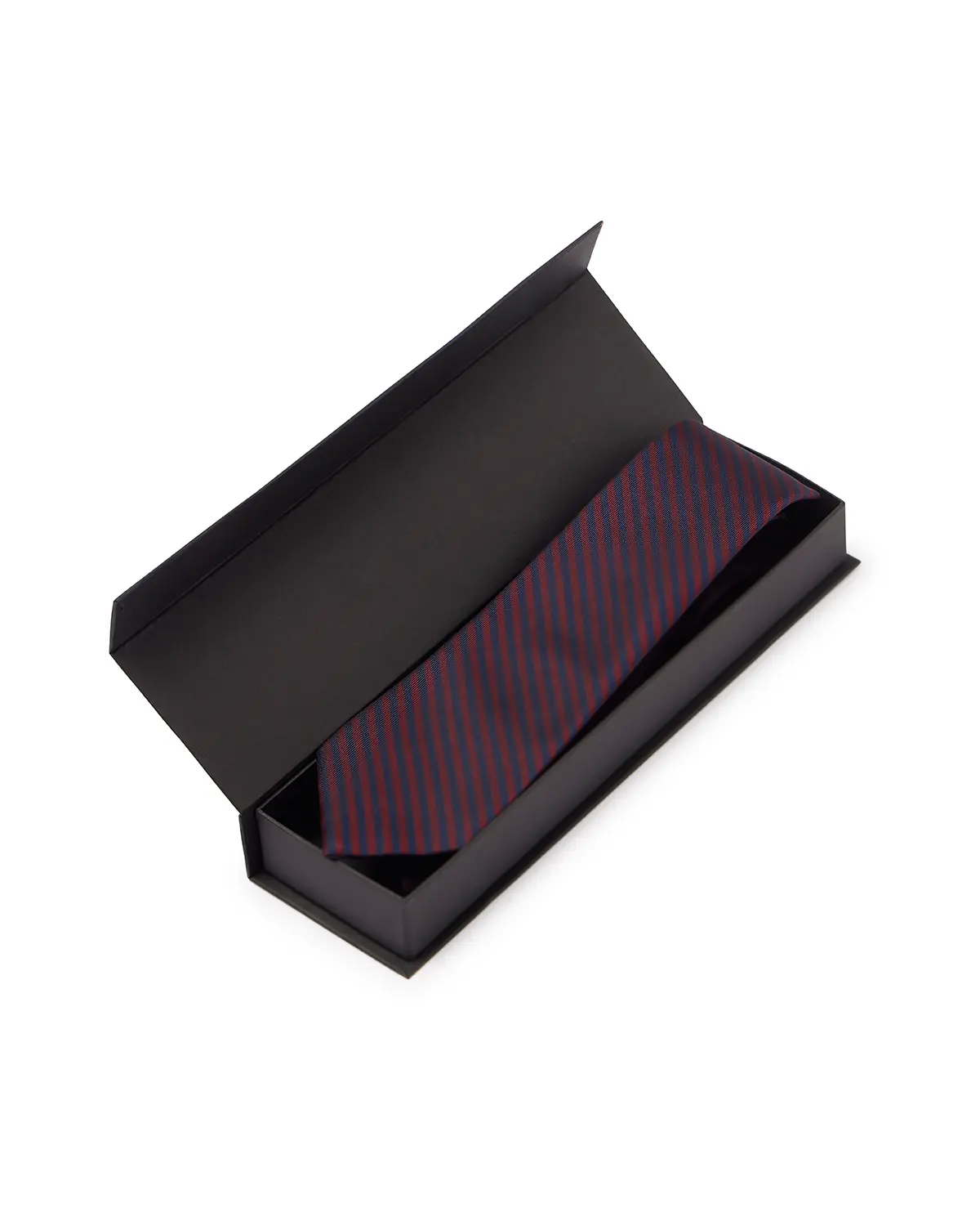 Prestige 100% Silk Striped Tie - Brown & Navy - Image 4