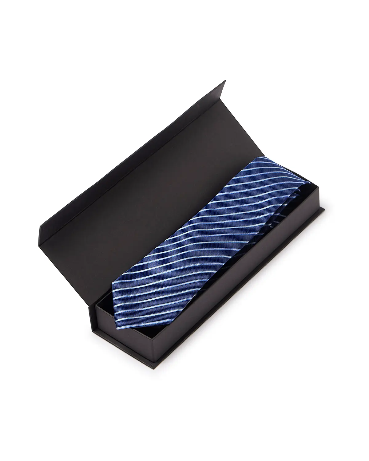 Prestige 100% Silk Striped Tie - Dark Blue - Image 4