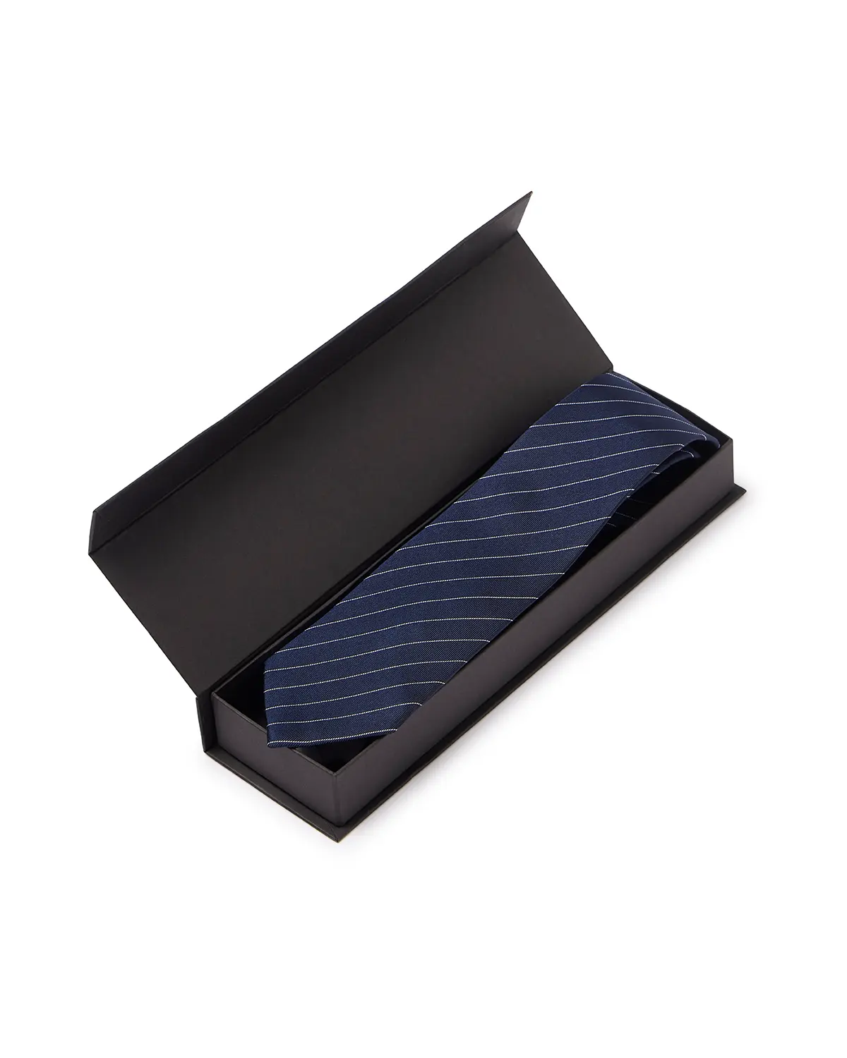Prestige 100% Silk Striped Tie - Navy - Image 4