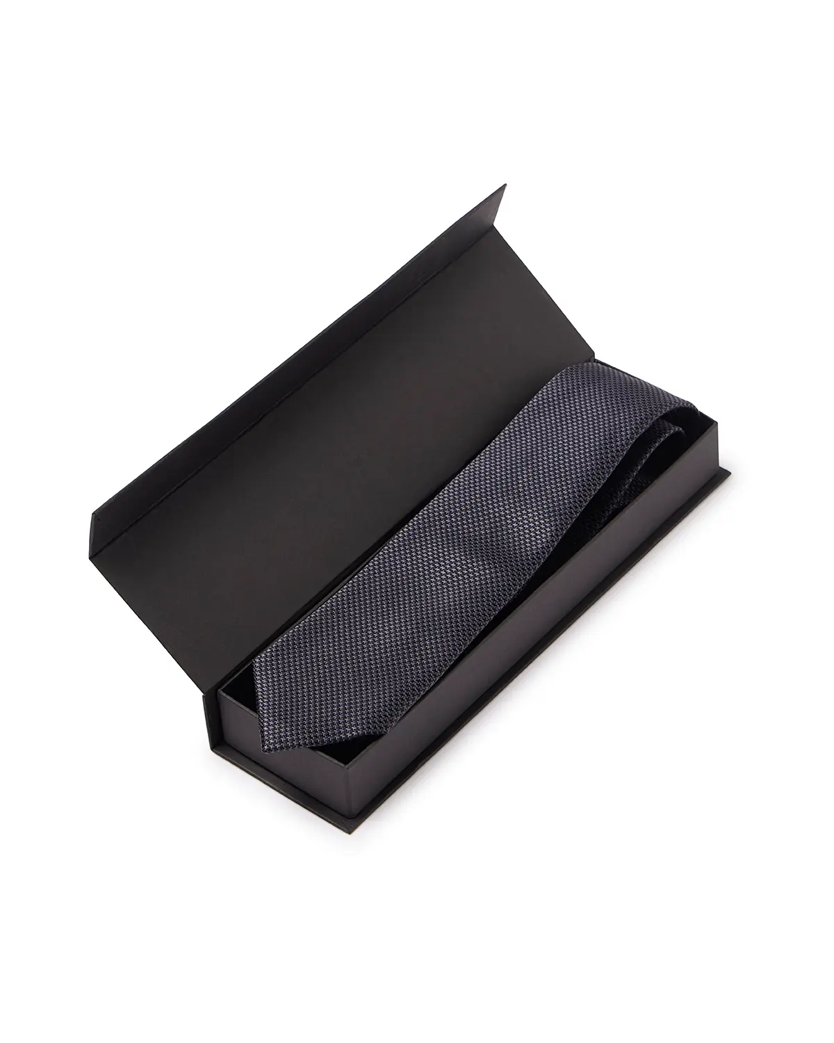 Prestige 100% Silk Textured-Dobby Tie - Black - Image 4