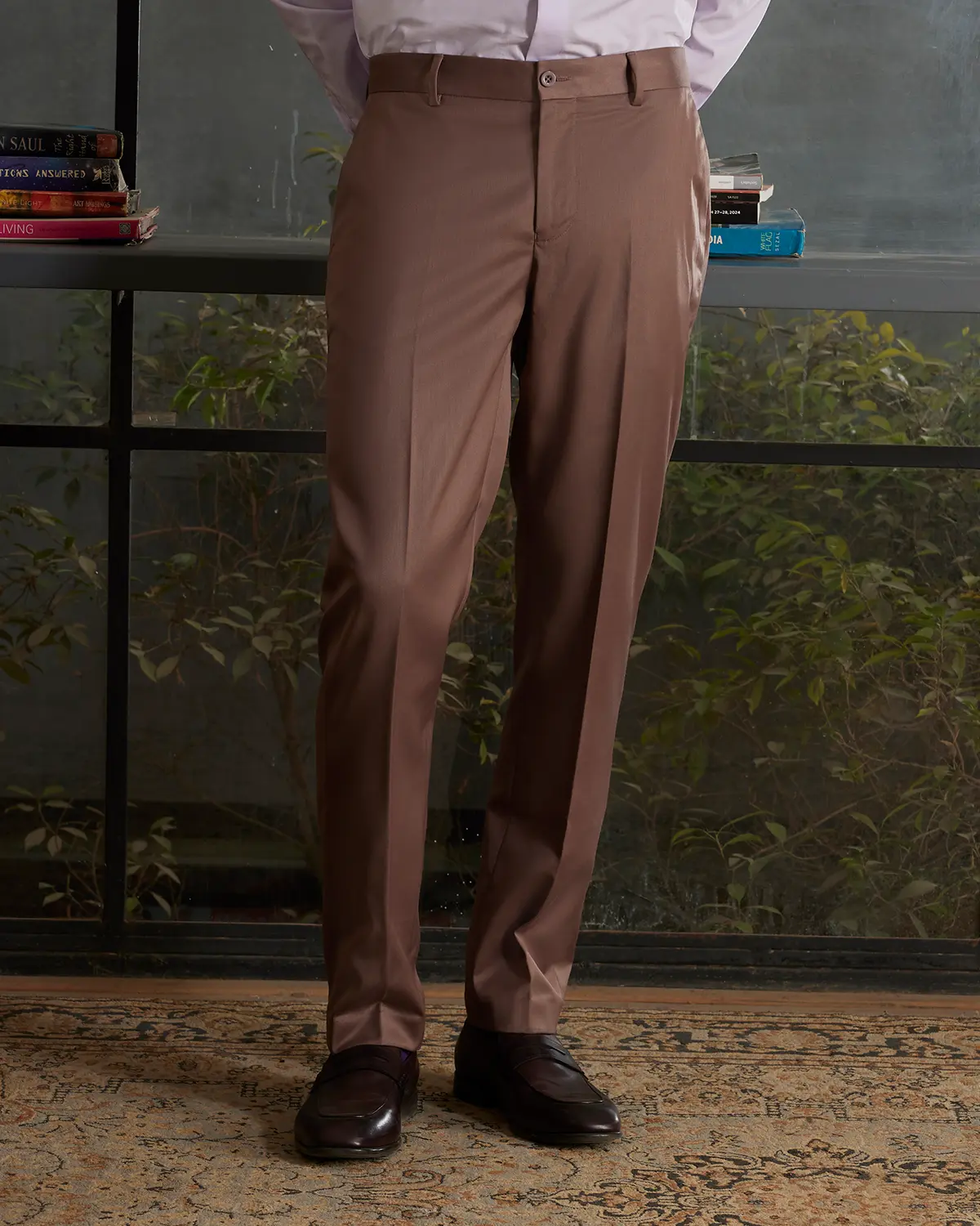 Primor Twill Dress Pants - Mud Brown