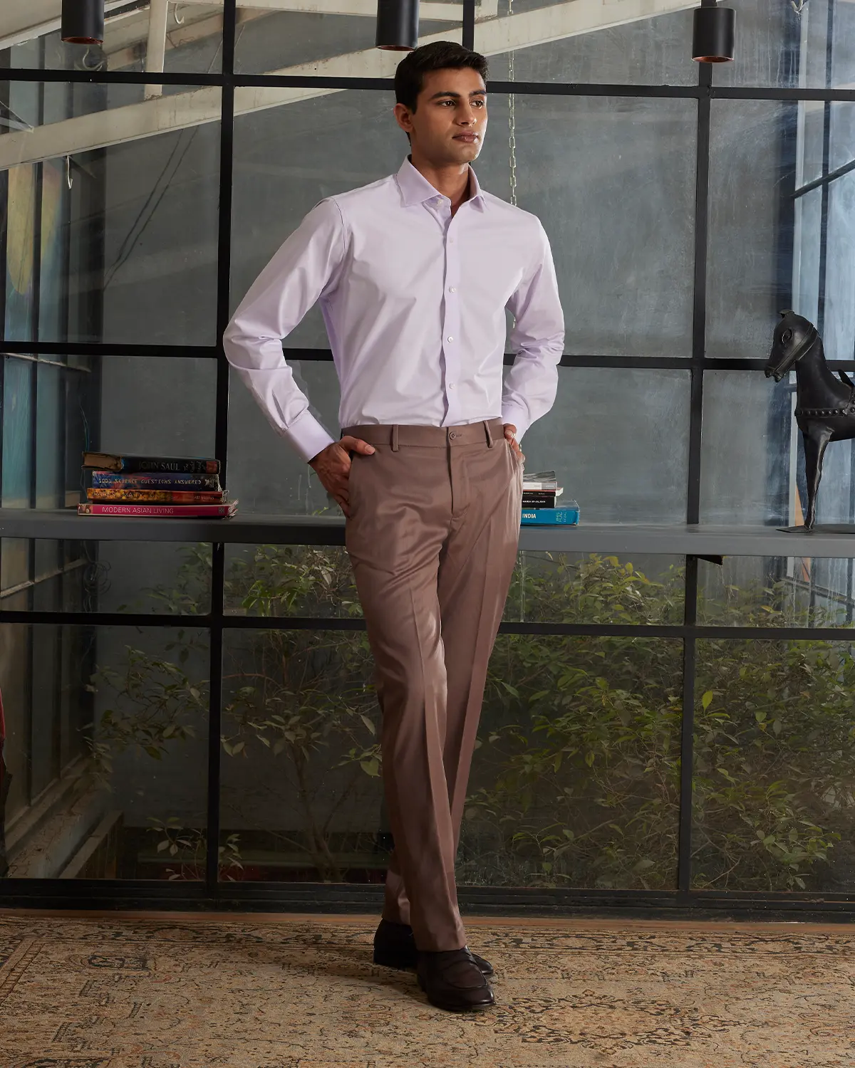 Primor Twill Dress Pants - Mud Brown - Image 3