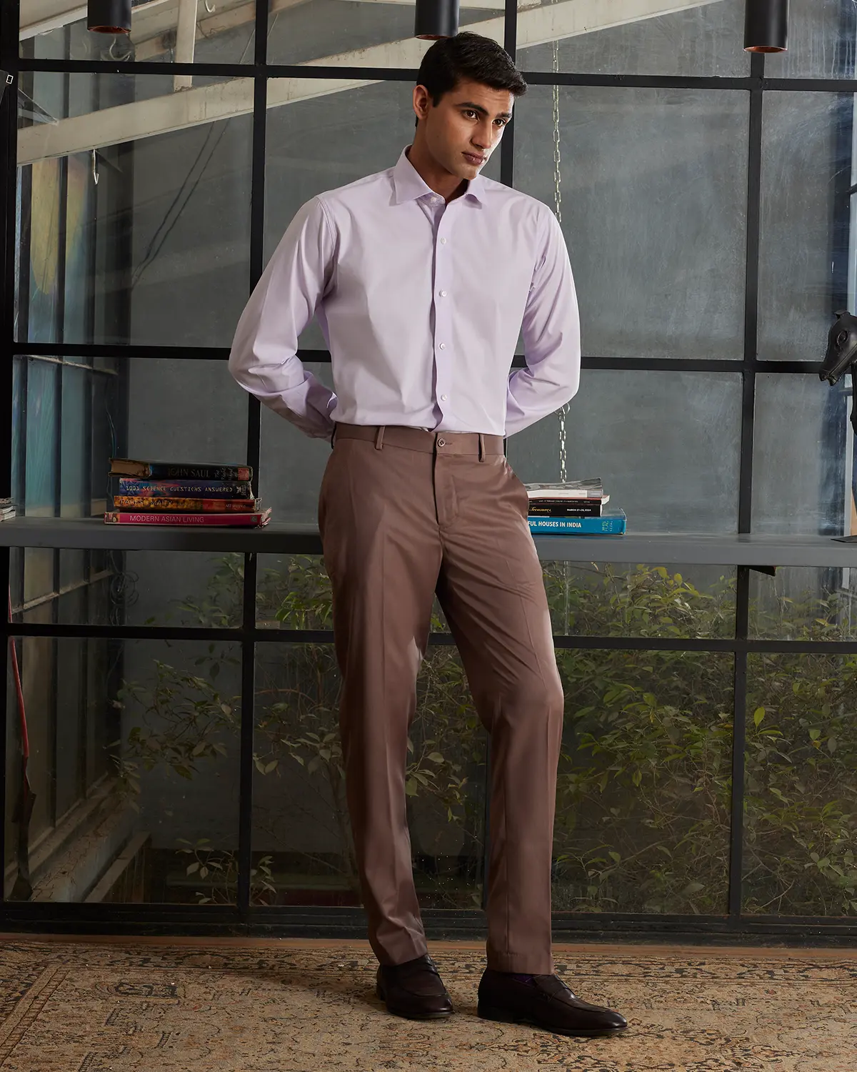 Primor Twill Dress Pants - Mud Brown - Image 4