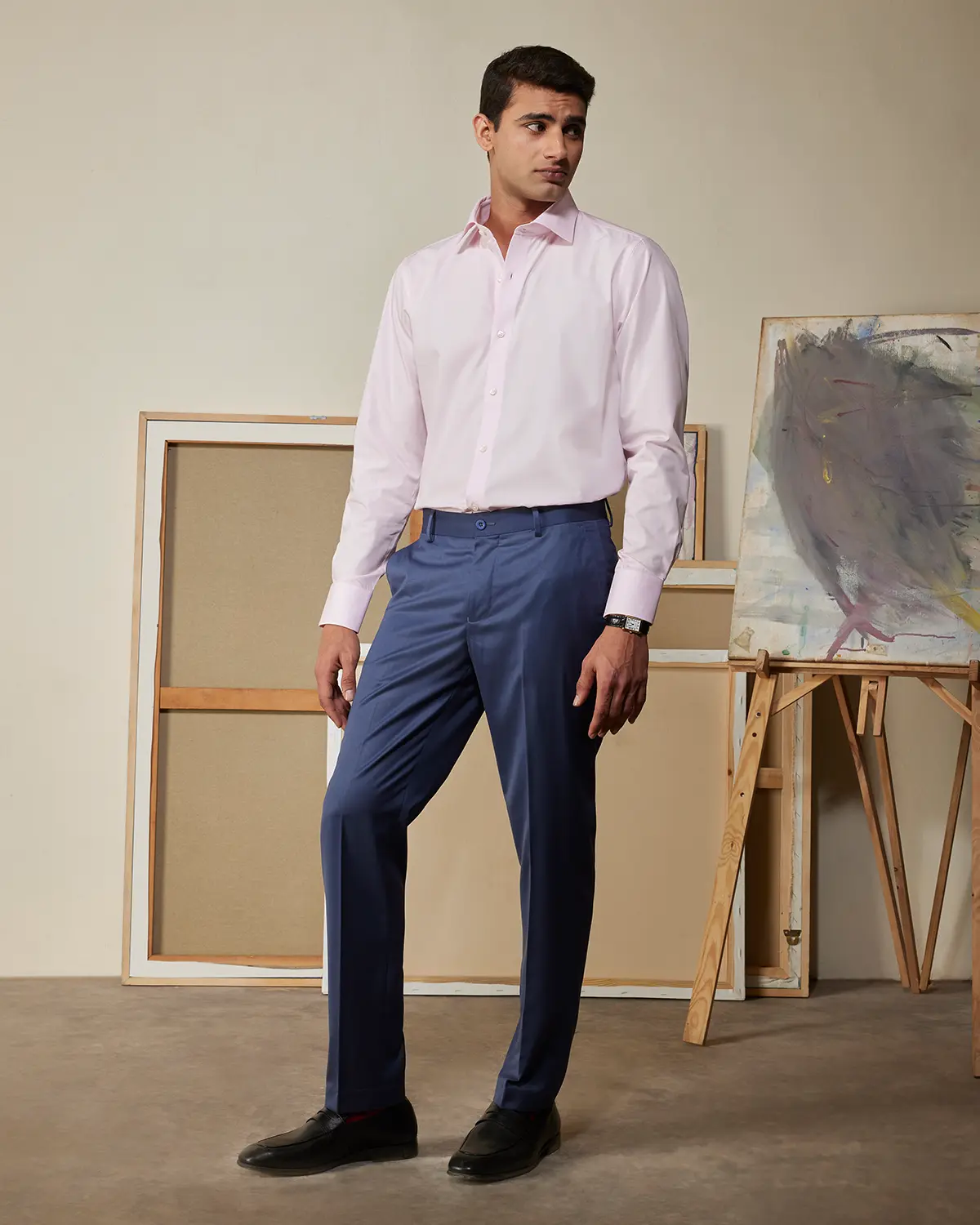 Primor Twill Dress Pants - Steel Blue - Image 3