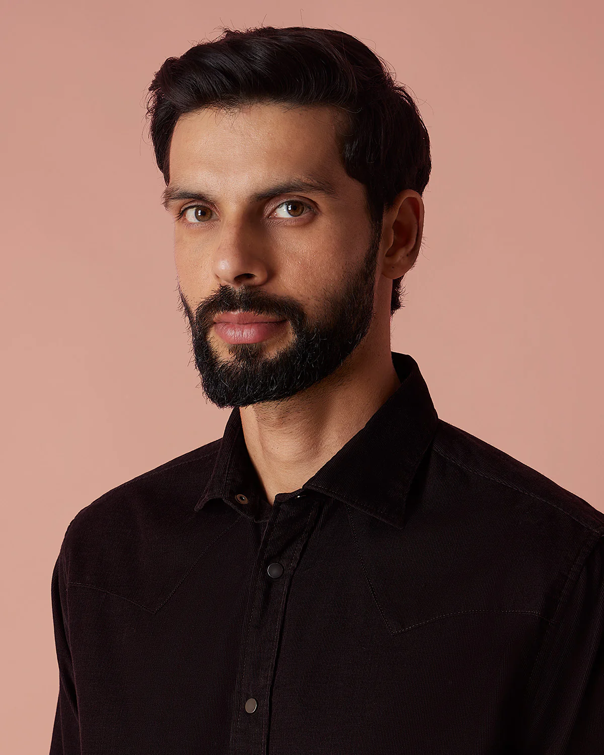 Reed Coffee Brown Cotton Corduroy Shirt - Image 2