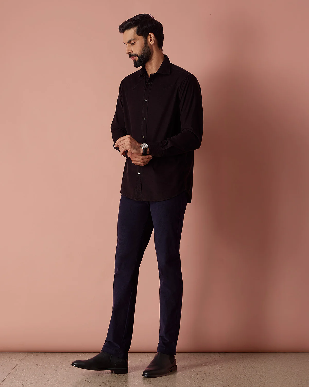 Reed Coffee Brown Cotton Corduroy Shirt - Image 4