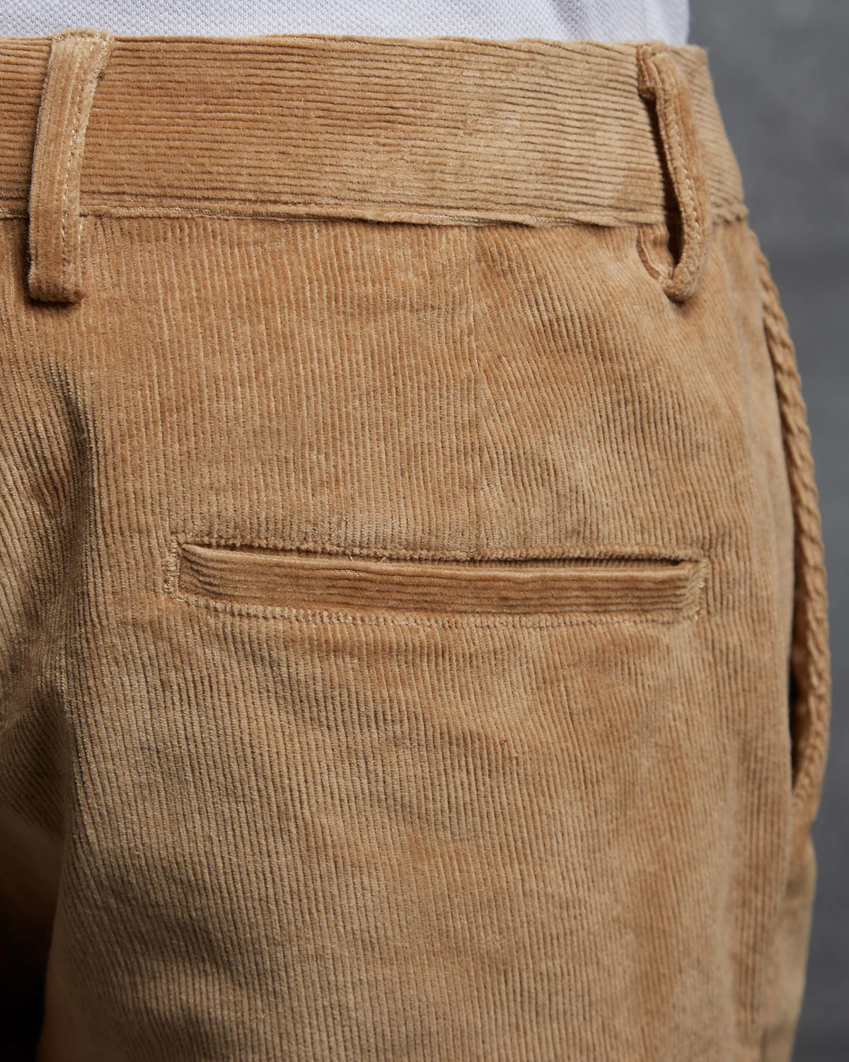Regal Corduroy Stretch Chinos - Dark Khaki - Image 4