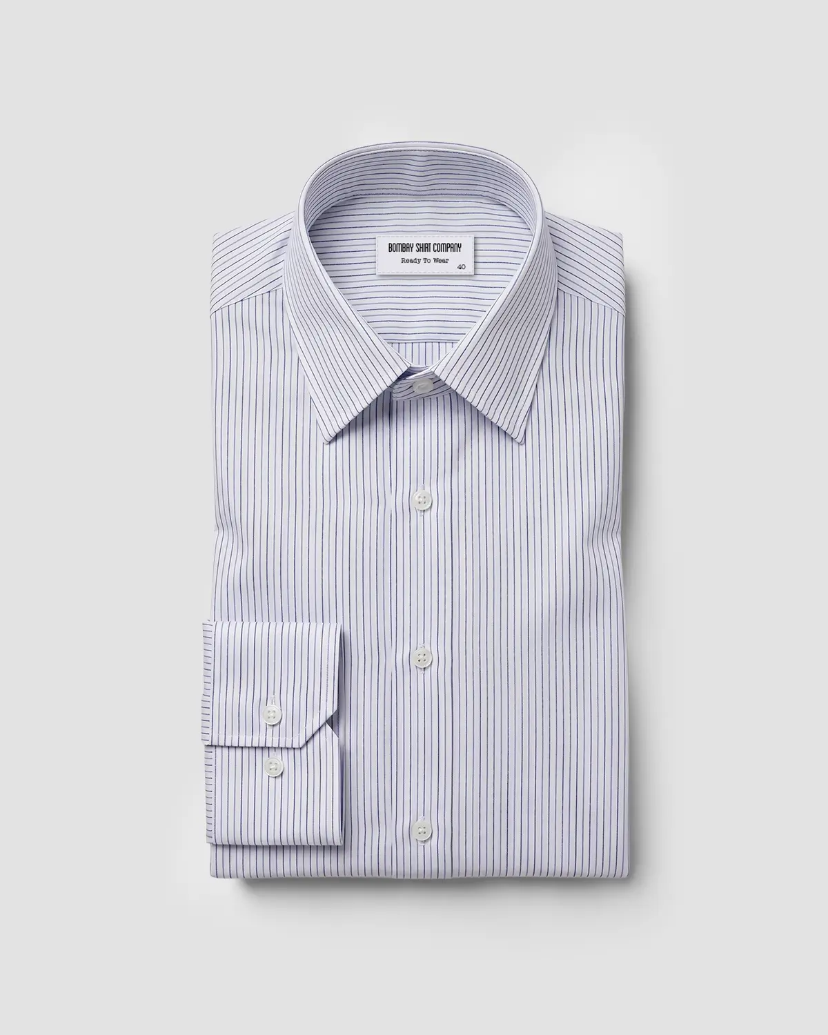 Reid & Taylor Light Blue & Dark Blue Twill Striped Shirt