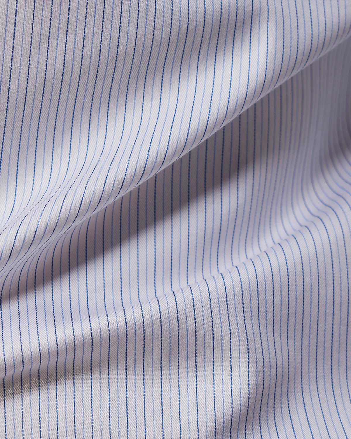 Reid & Taylor Light Blue & Dark Blue Twill Striped Shirt - Image 5