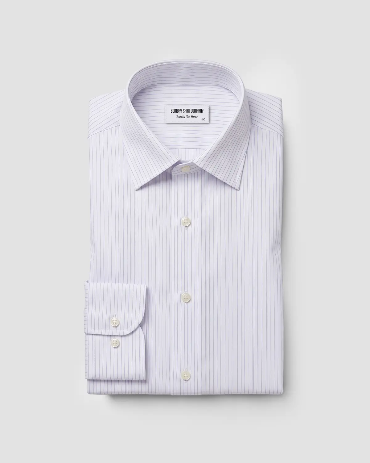 2-Ply Egyptian Cotton Light Blue Striped Shirt