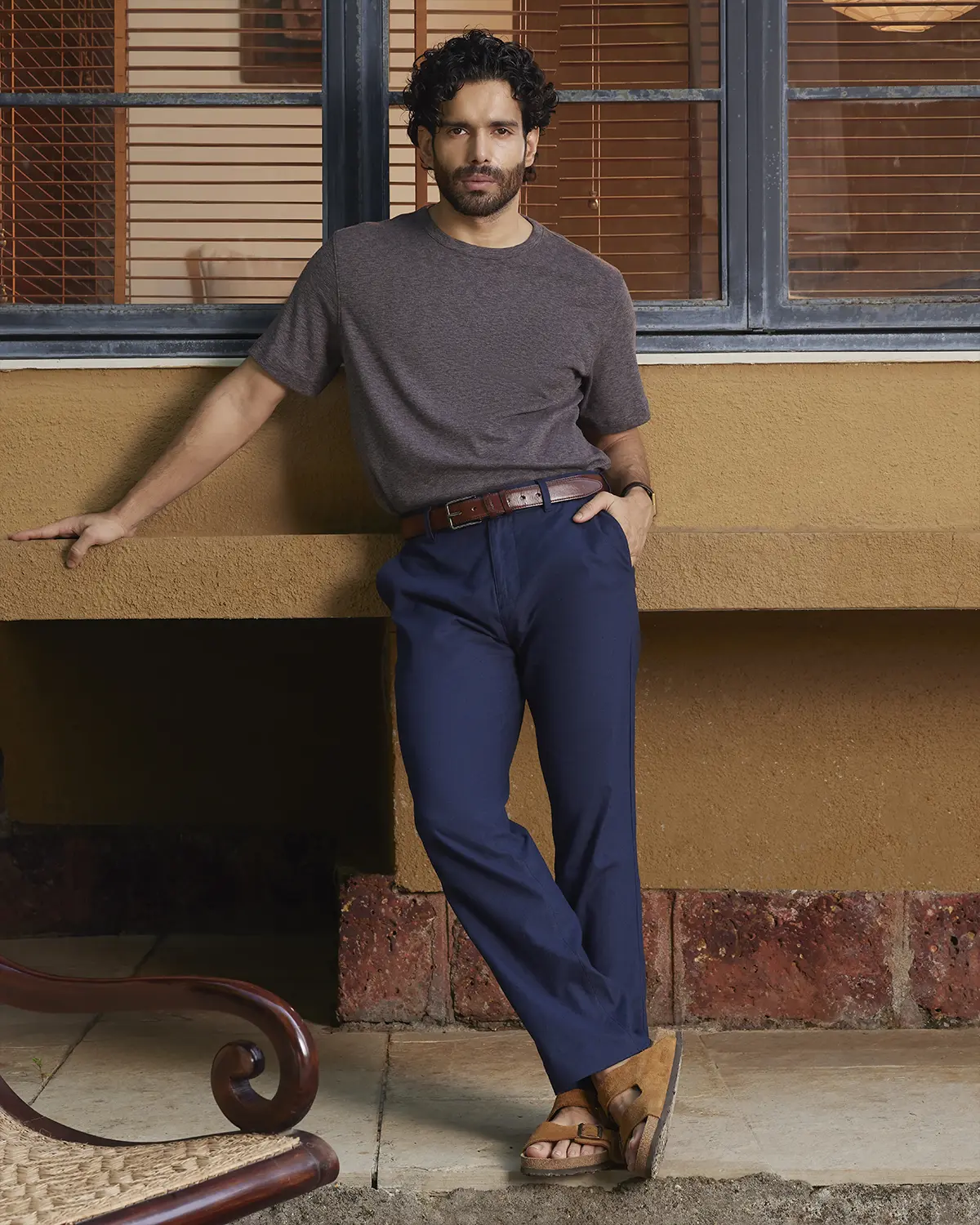 Seascape Linen Relaxed Pants - Navy - Image 2