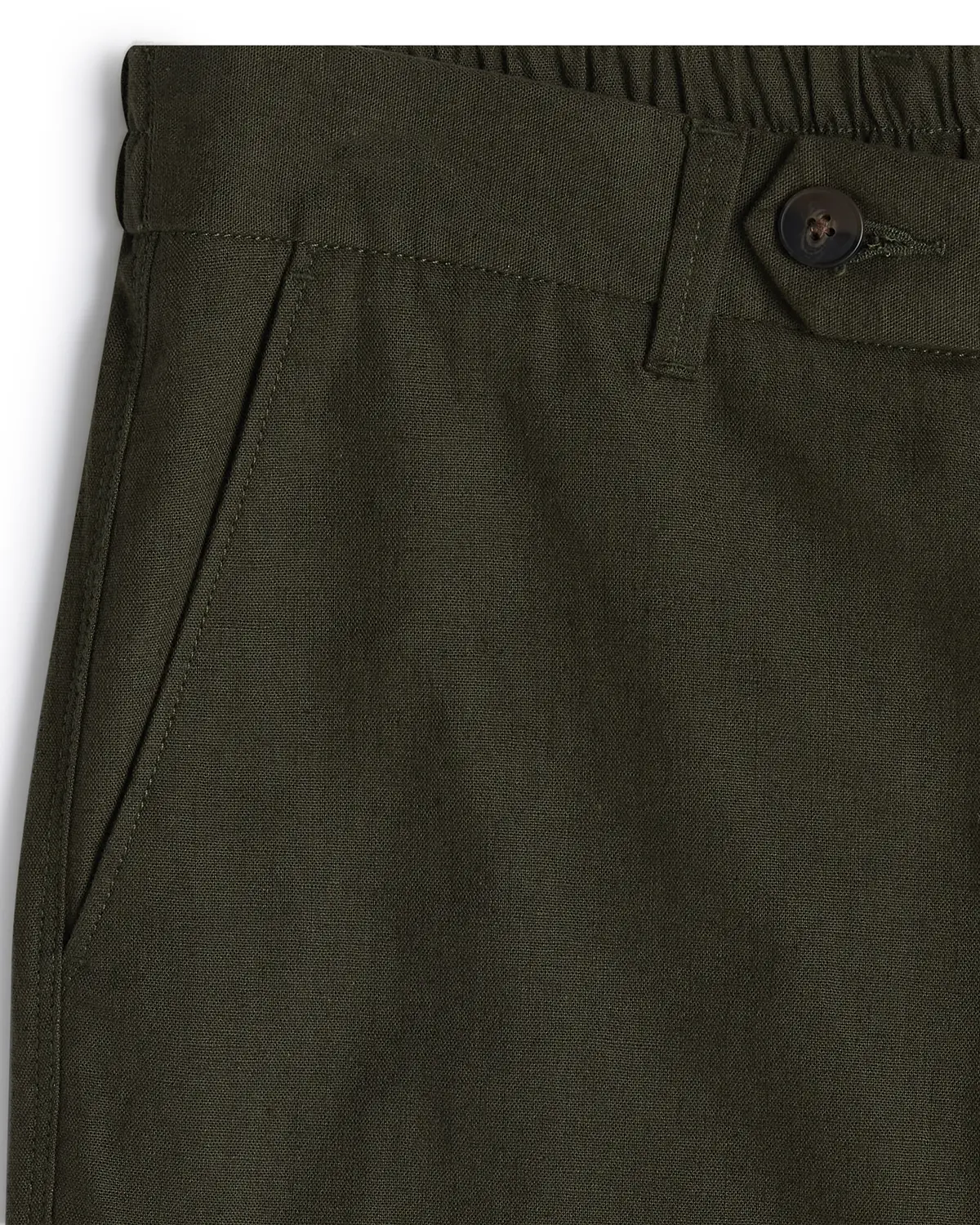 Seascape Linen Relaxed Pants - Olive - Image 3