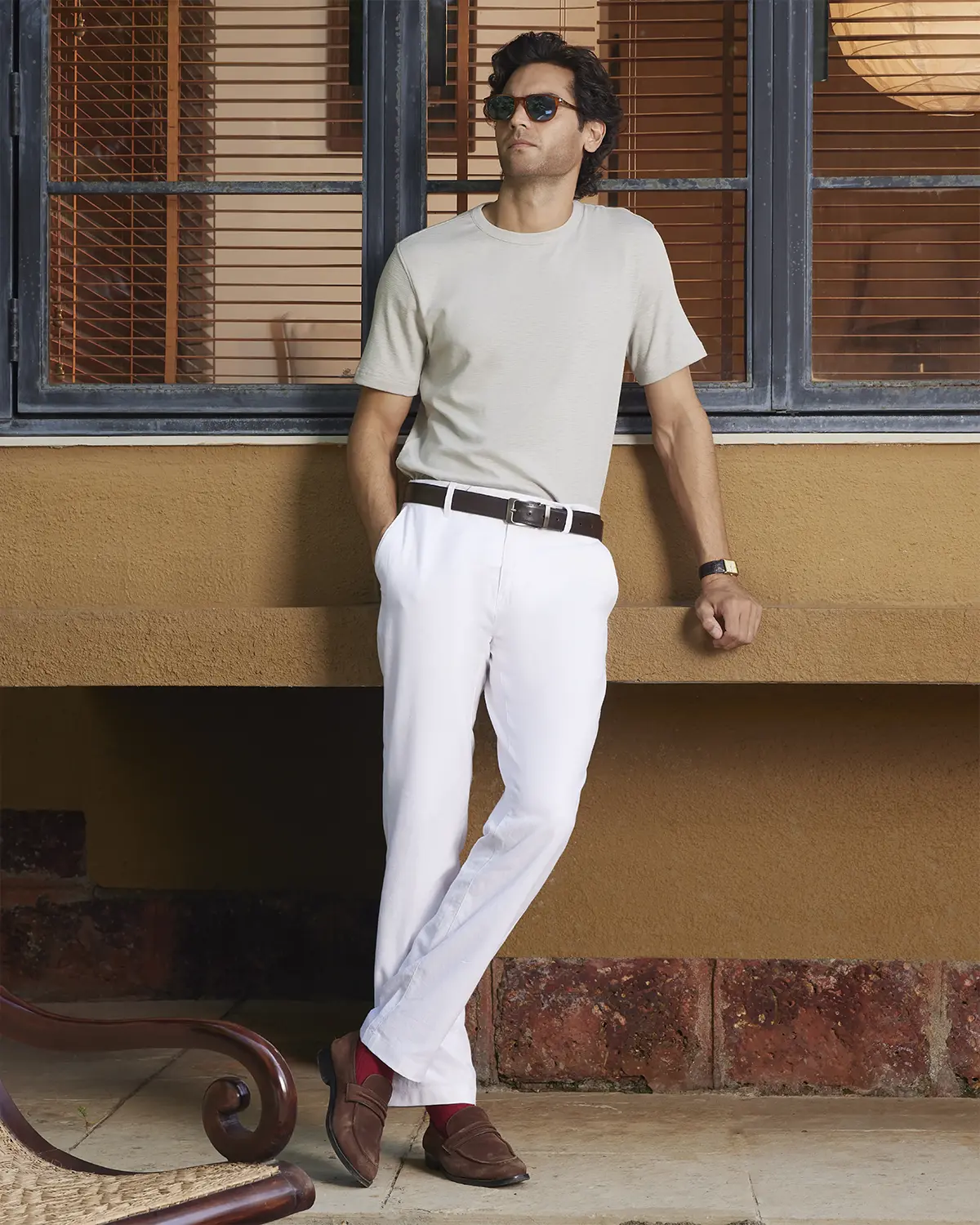 Seascape Linen Relaxed Pants - White - Image 3