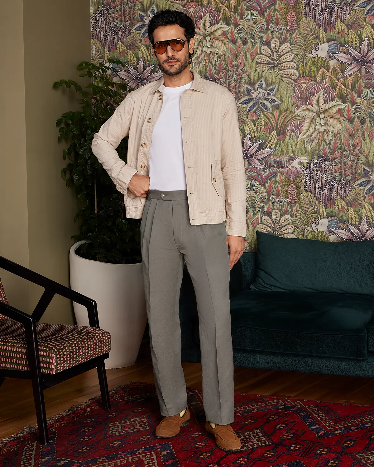 Siena Cotton Linen Relaxed Neapolitan Pants – Olive - Image 3