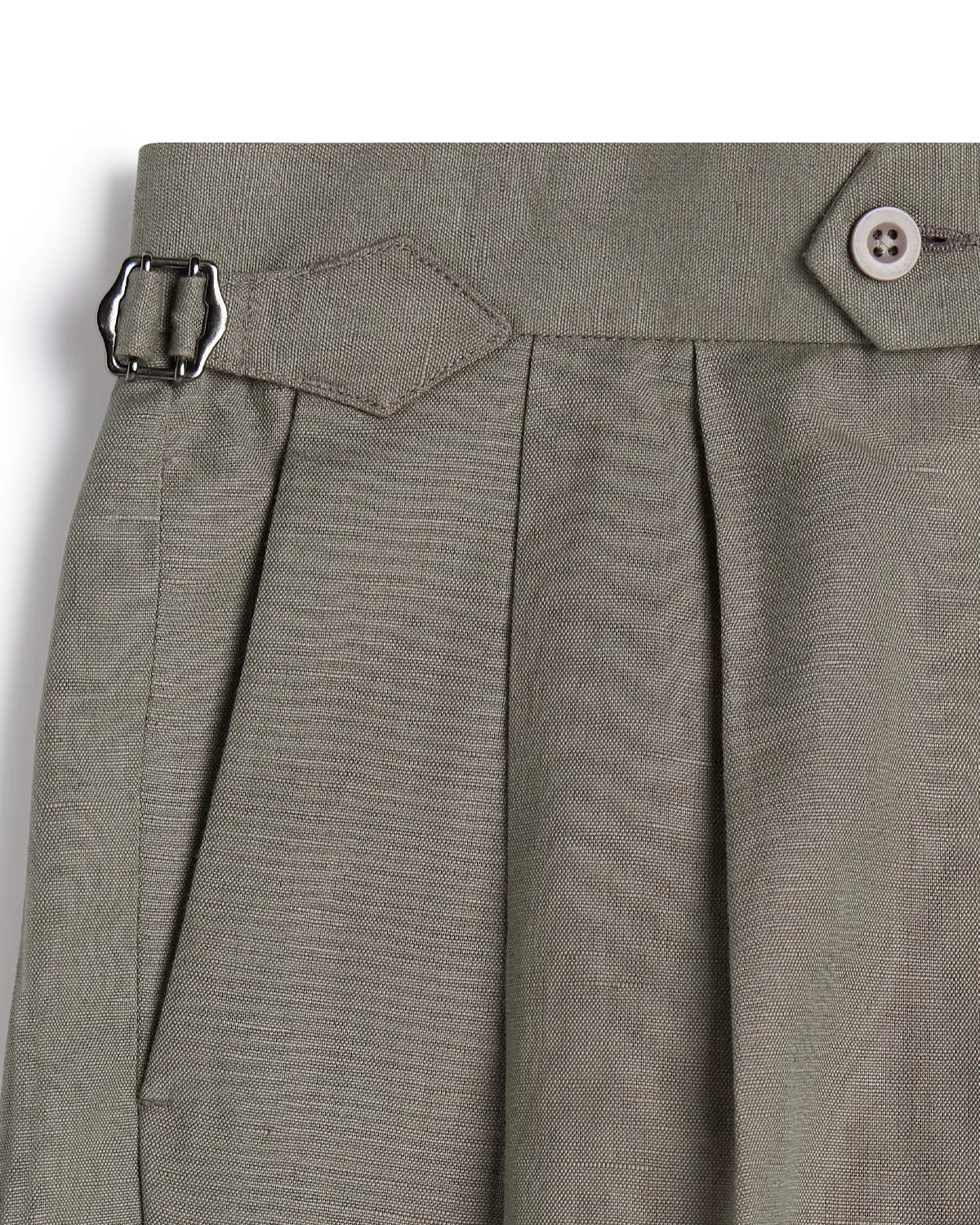 Siena Cotton Linen Relaxed Neapolitan Pants – Olive - Image 4