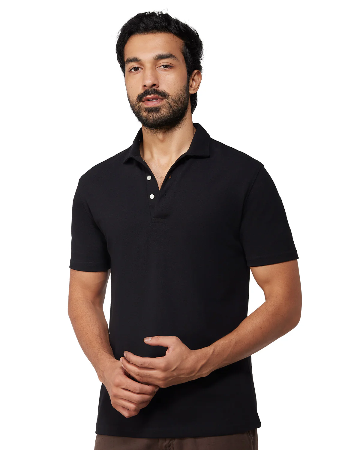 Signature Button Polo - Black - Image 6