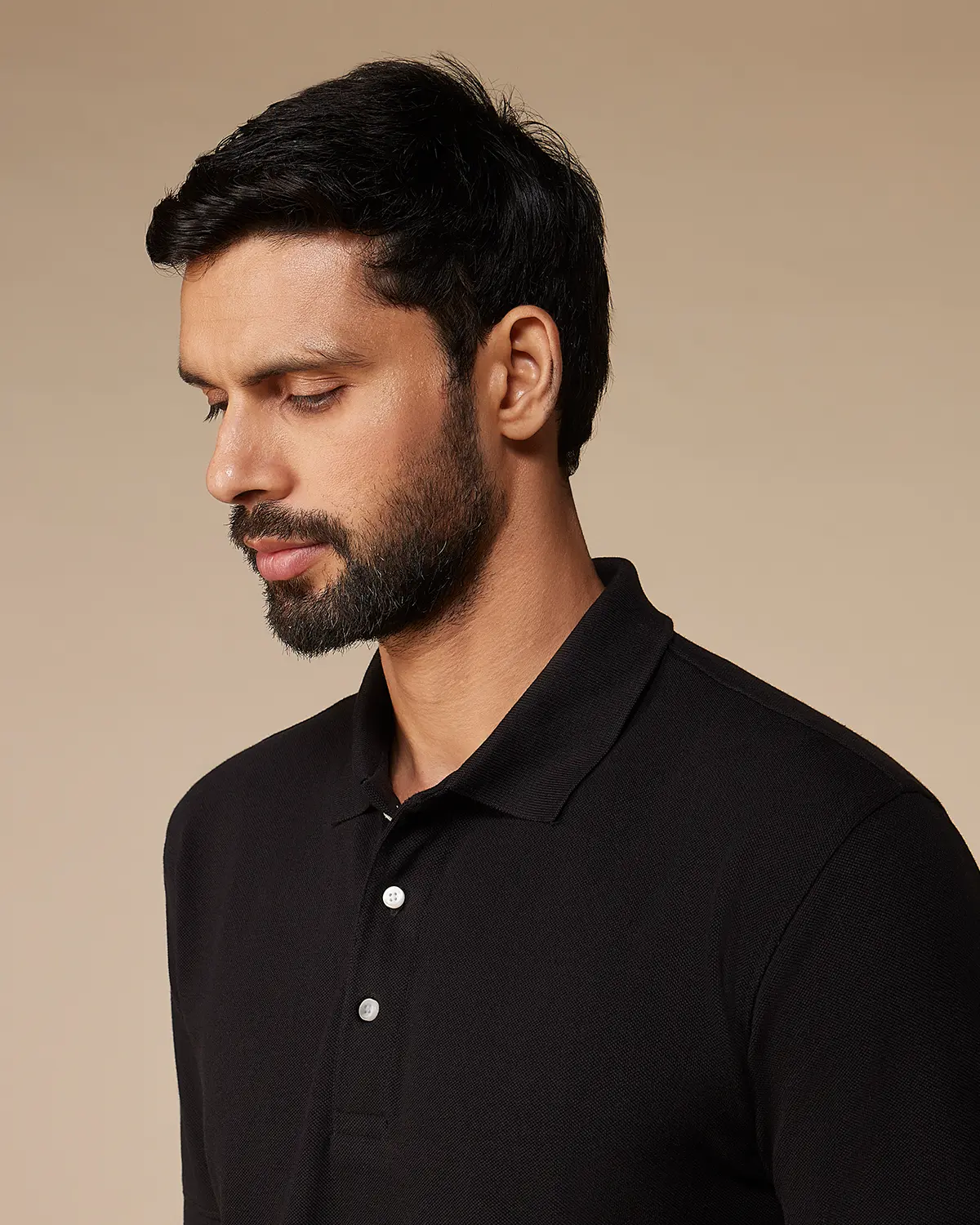 Signature Classic Button Polo - Black - Image 4