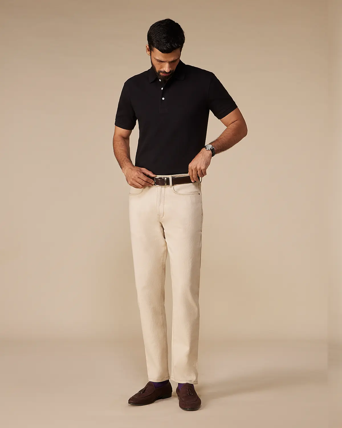 Signature Classic Button Polo - Black - Image 5