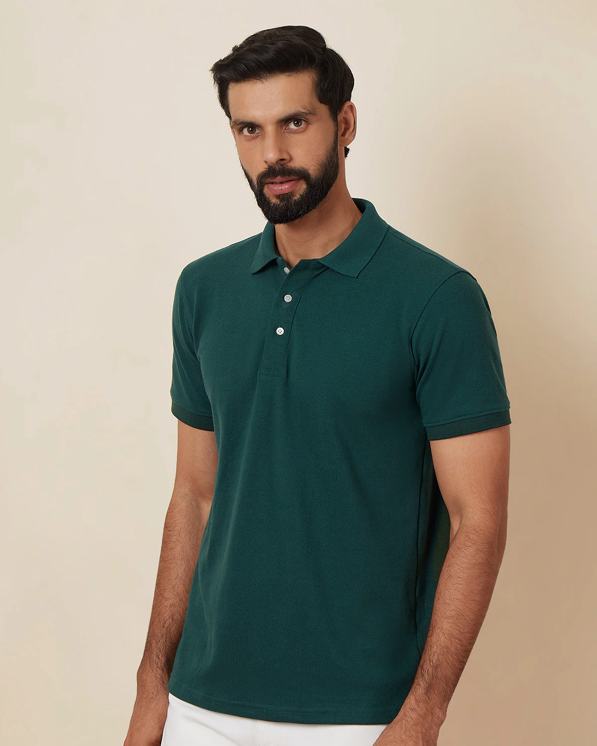 Signature Classic Button Polo - Bottle Green - Image 2