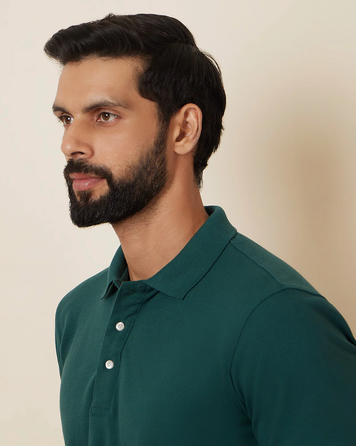 Signature Classic Button Polo - Bottle Green - Image 3