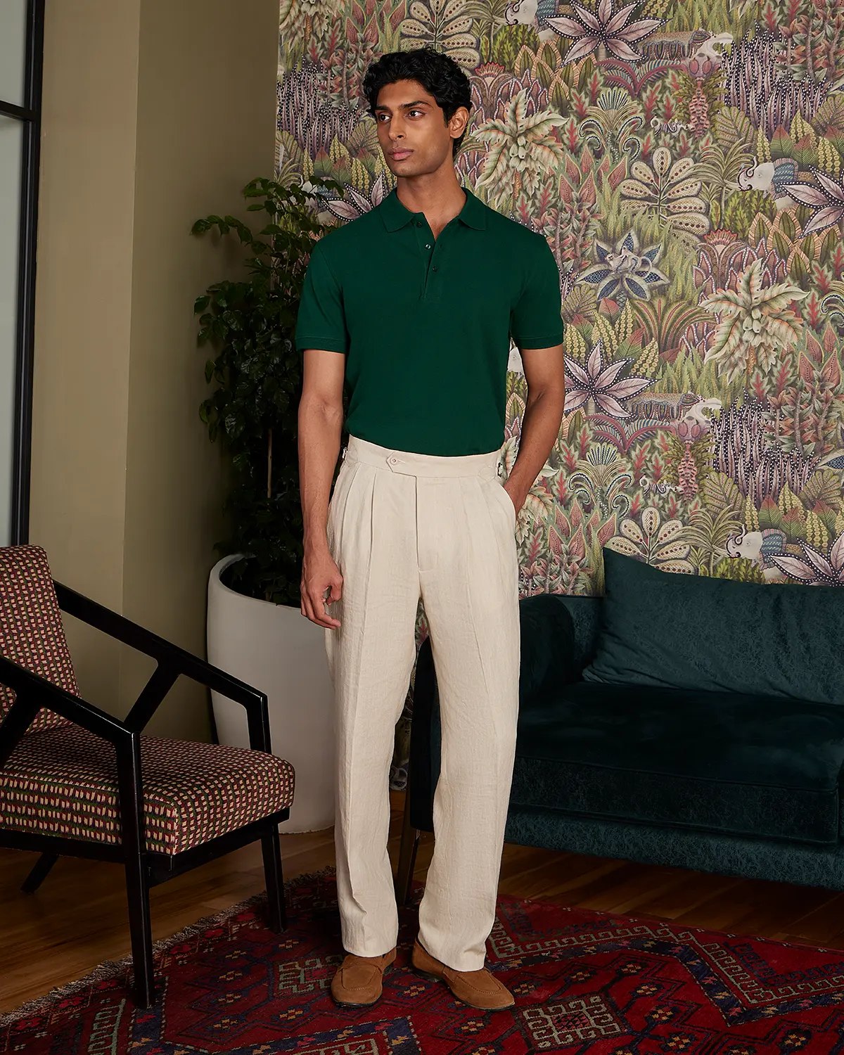 Signature Classic Button Polo - Forest Green - Image 4