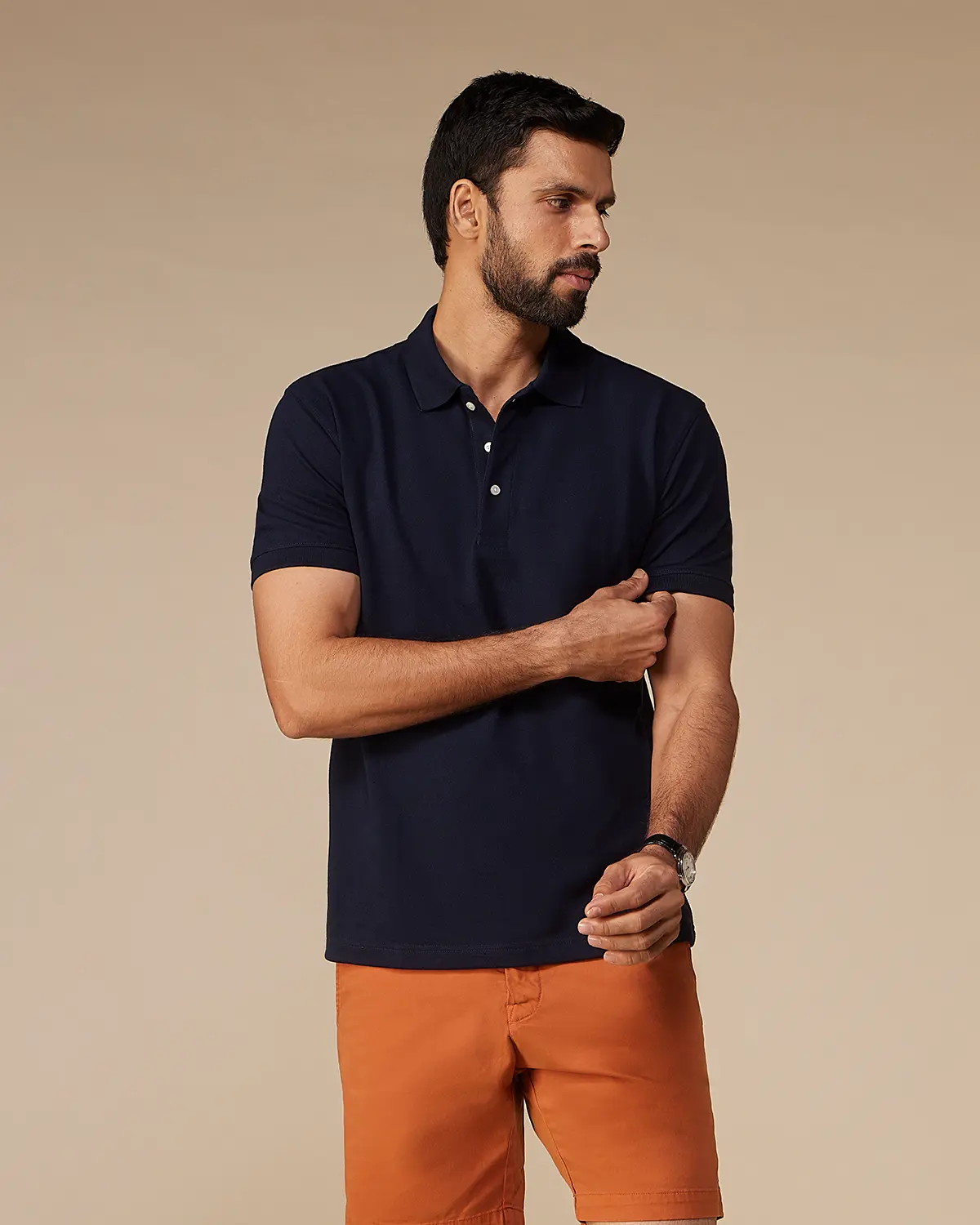 Signature Classic Button Polo - Navy - Image 2
