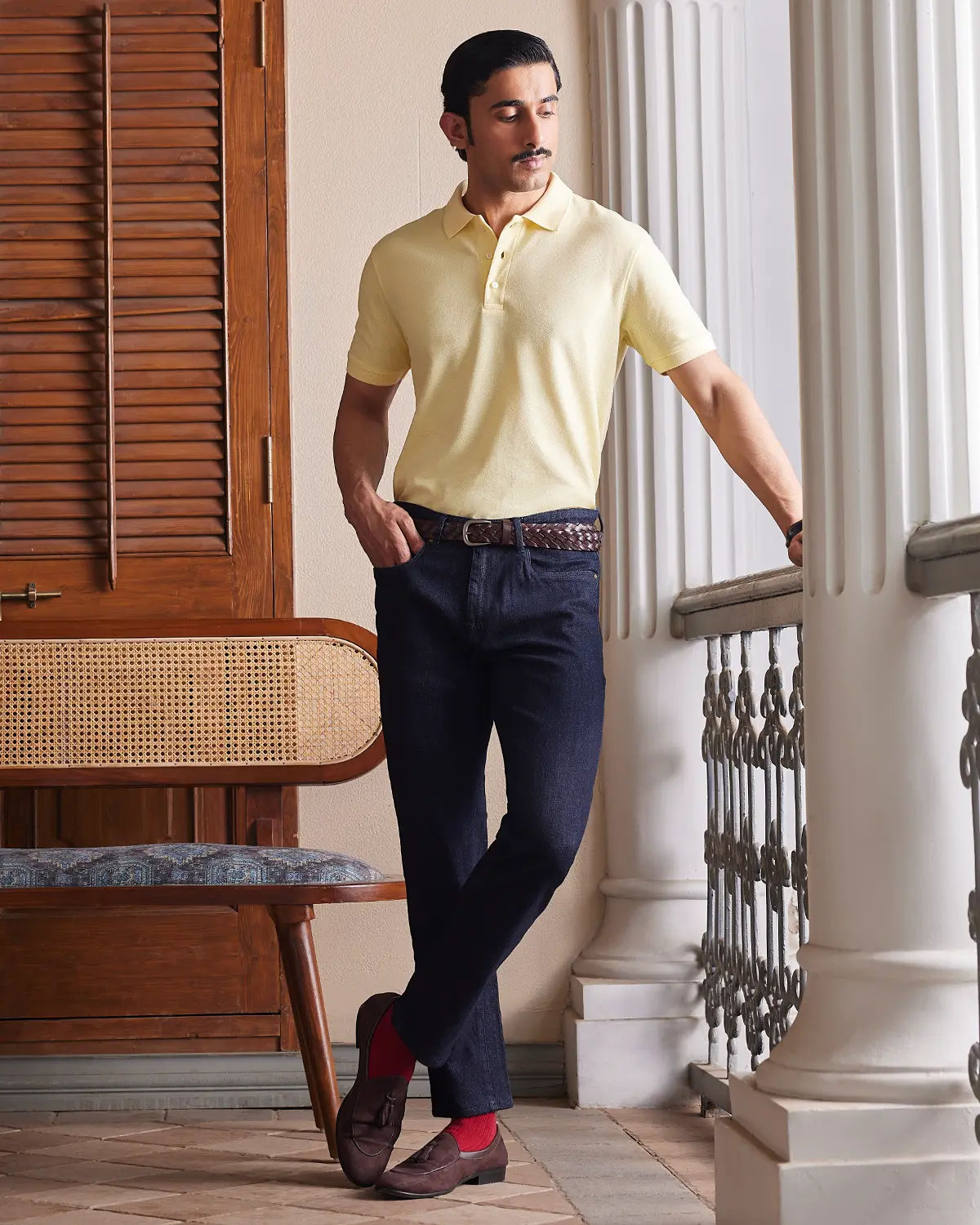 Signature Classic Button Polo - Yellow - Image 4