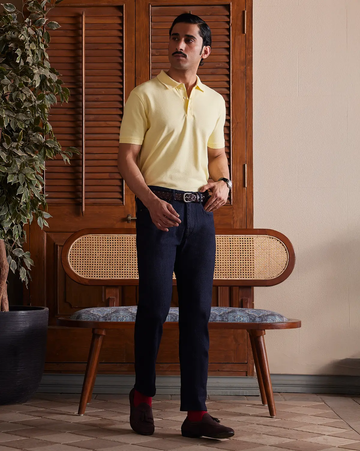 Signature Classic Button Polo - Yellow - Image 5