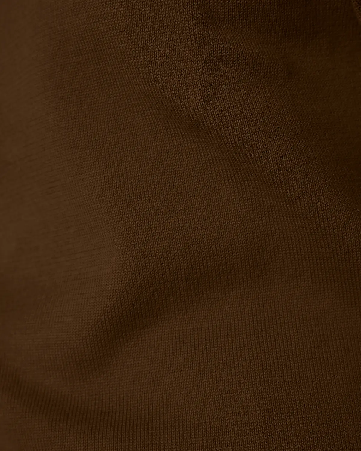 Signature Flat Knit Long Sleeve  Polo - Brown - Image 5