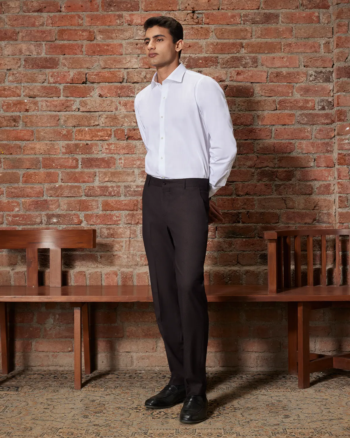 Silerra Grindled Solid Dress Pants - Brown - Image 2