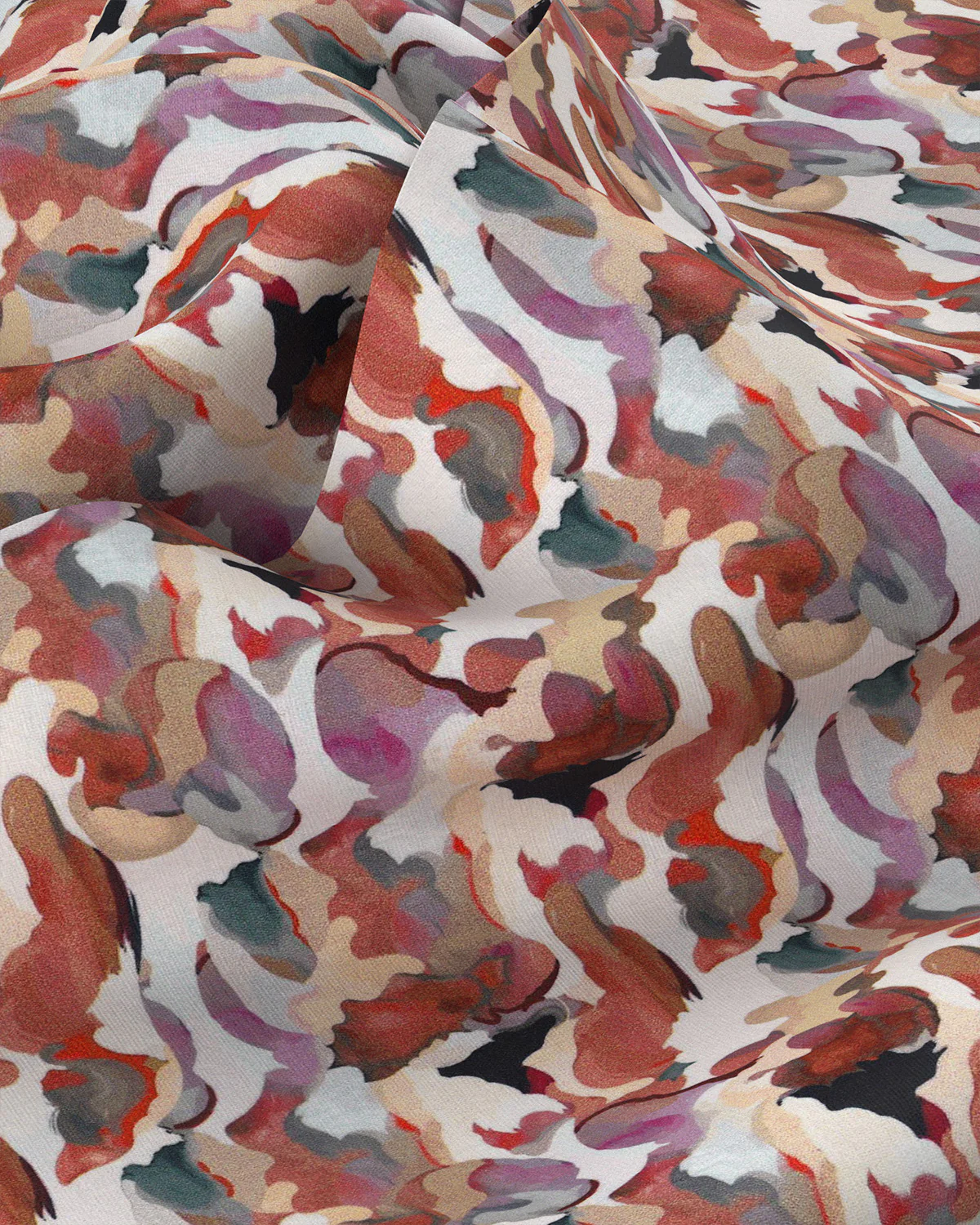 Sirocco Cotton Silk Printed Shirt - Peach & White - Image 3