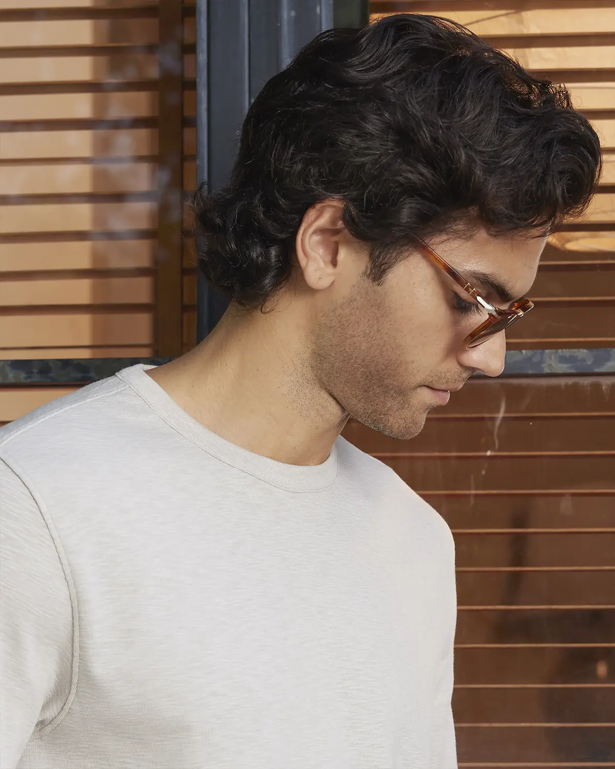 Slub Relaxed T-Shirt- Grey - Image 3