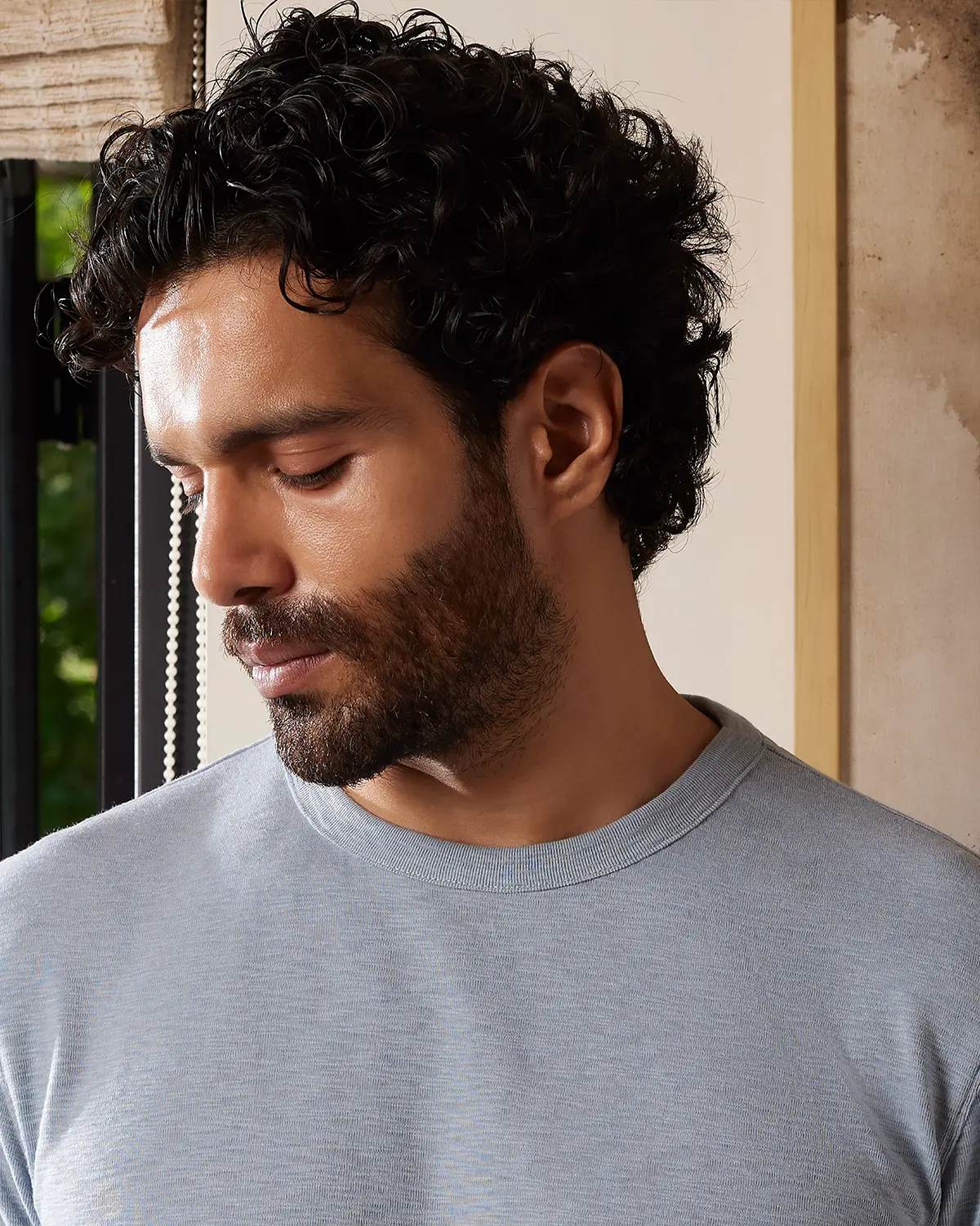 Slub Relaxed T-Shirt- Ice Blue - Image 3