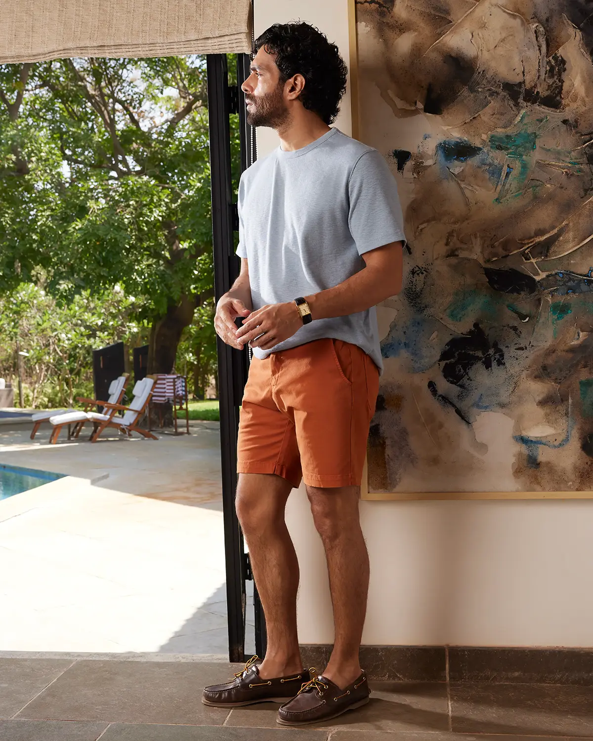 Slub Relaxed T-Shirt- Ice Blue - Image 5