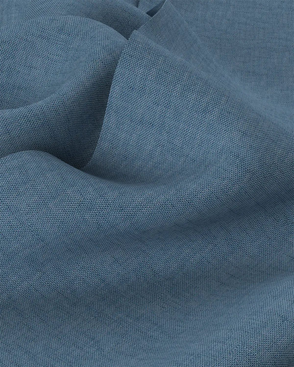 Soft Washed Linen Shirt - Mid Blue - Image 3