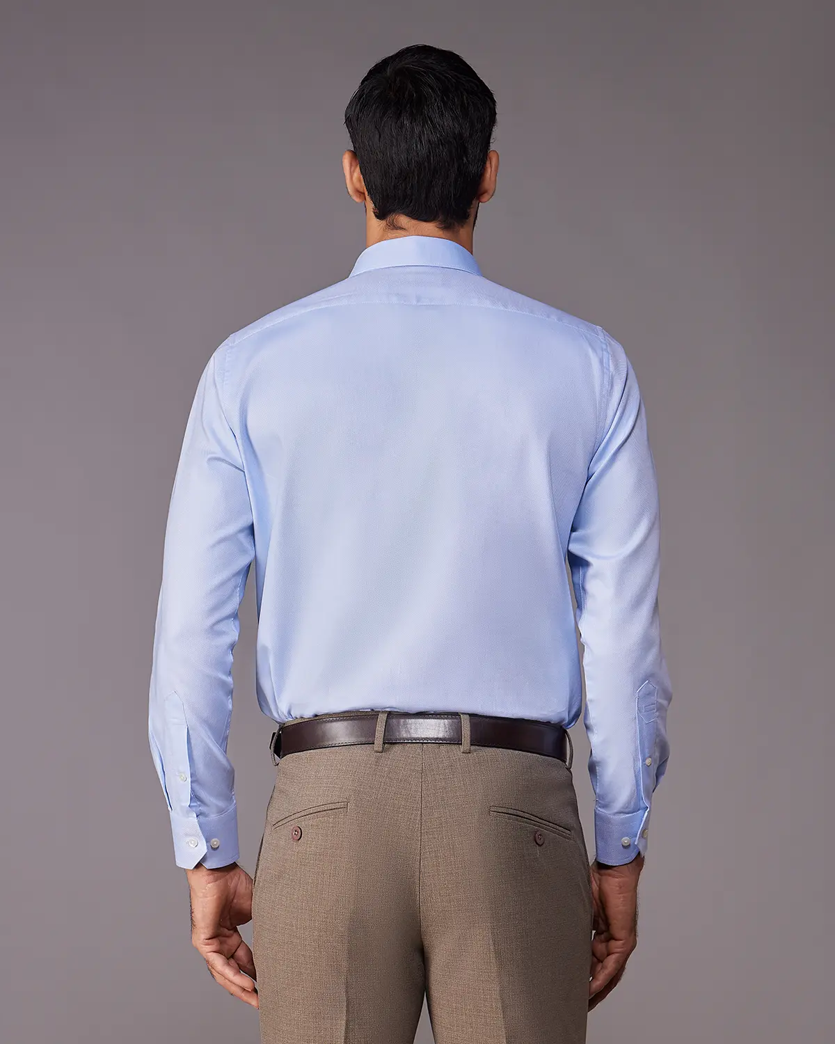 2-Ply Egyptian Cotton Blue Dobby Shirt - Image 3