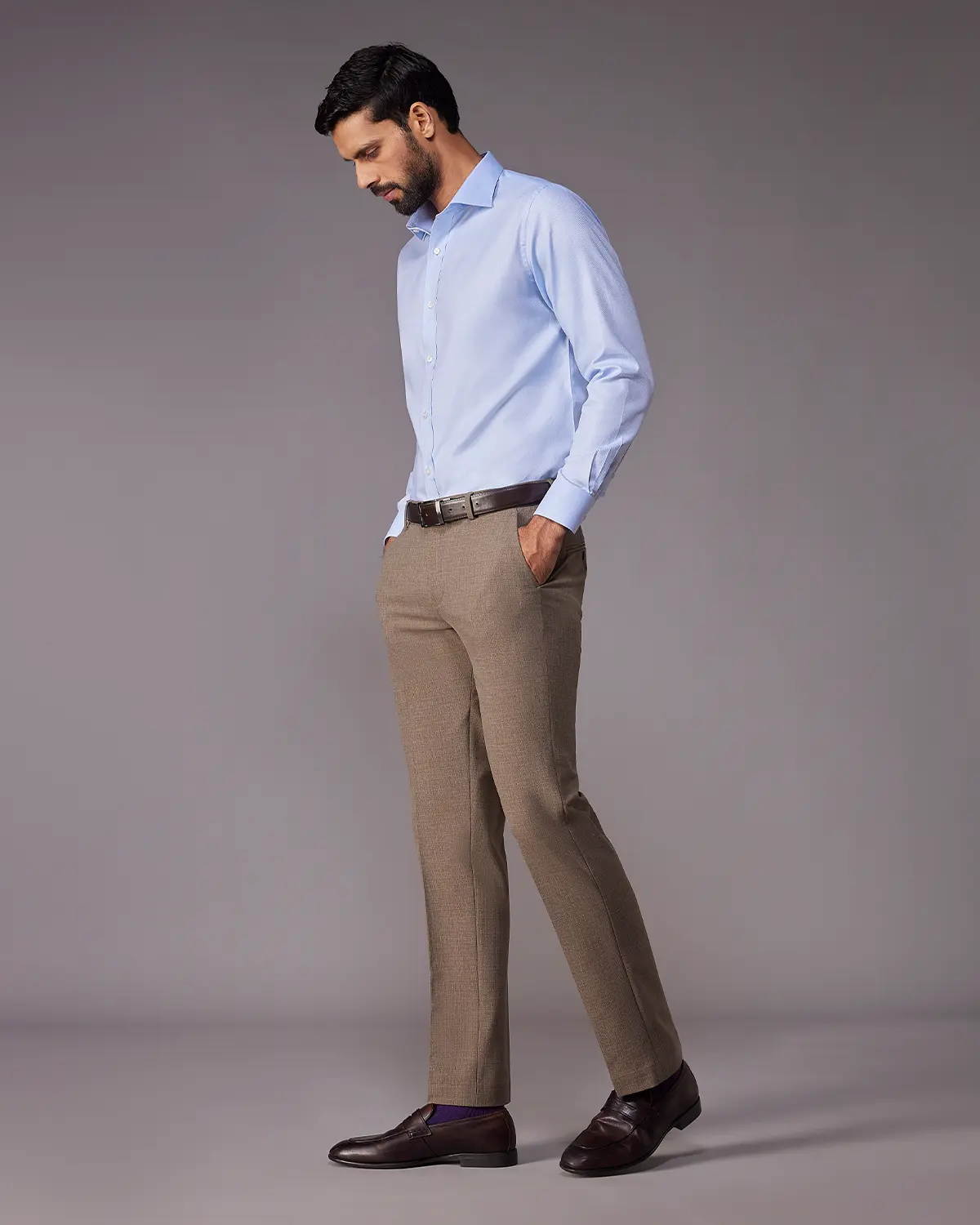 2-Ply Egyptian Cotton Blue Dobby Shirt - Image 5