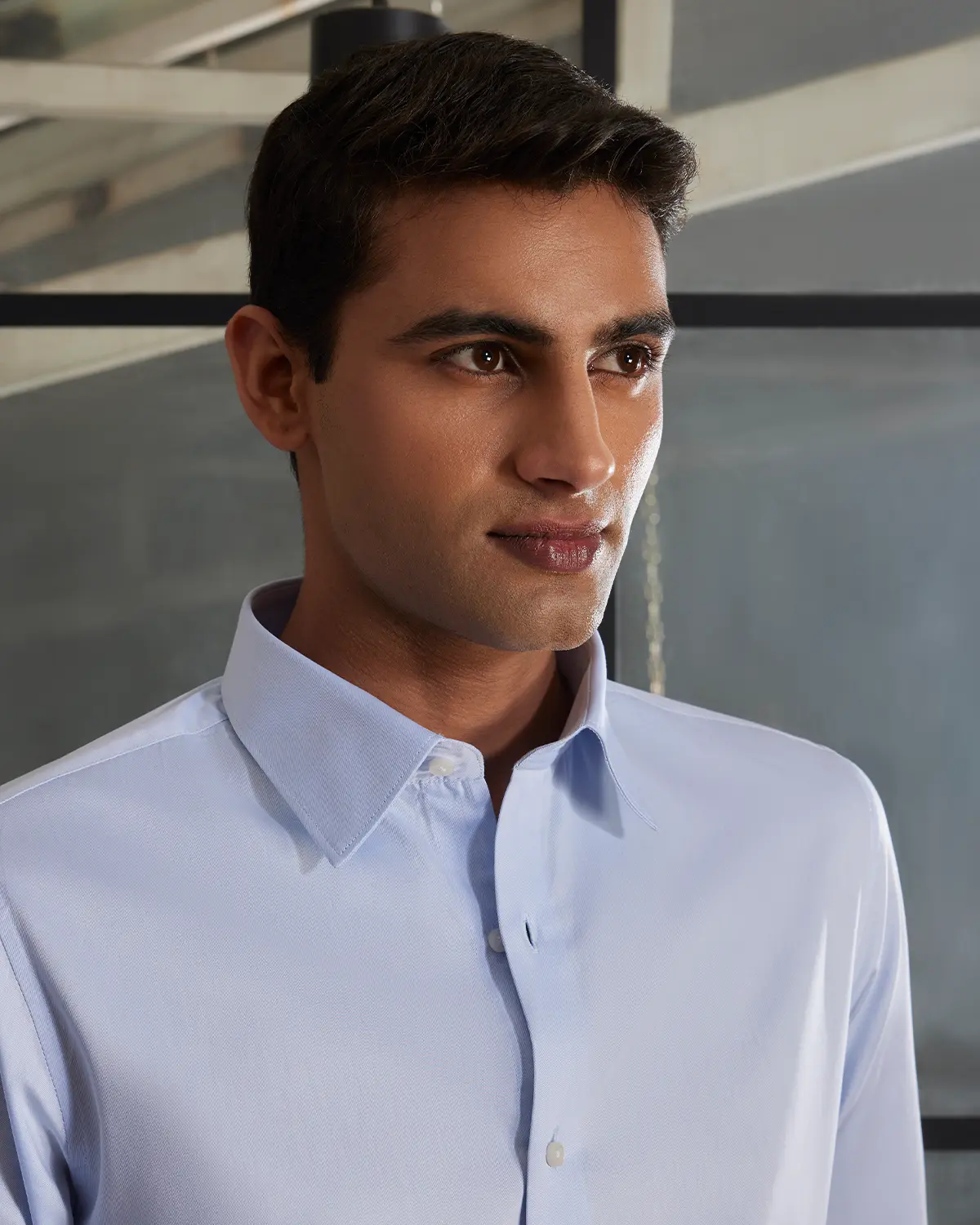 2-Ply Egyptian Cotton Blue Soft Twill Shirt - Image 3